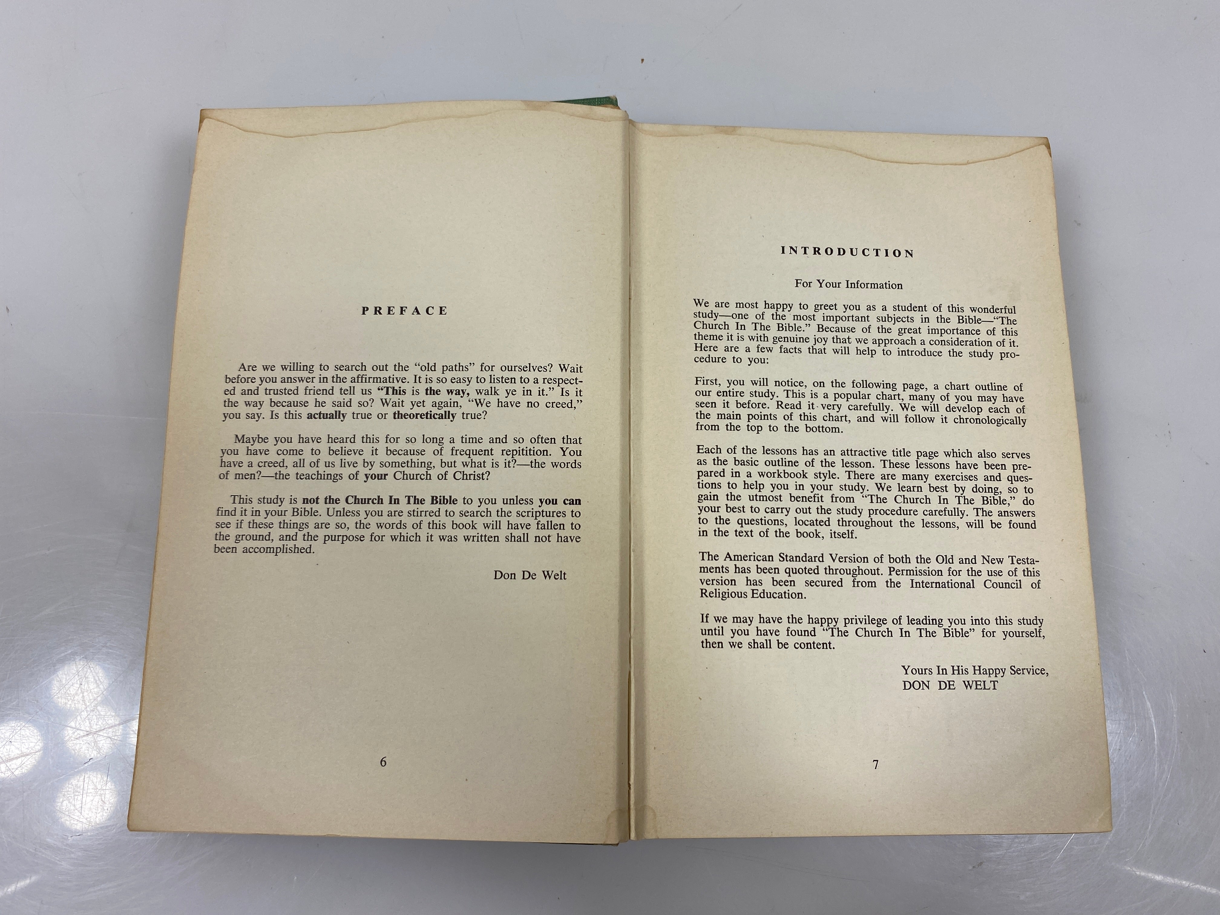The Church in the Bible by de Welt 1958 HC