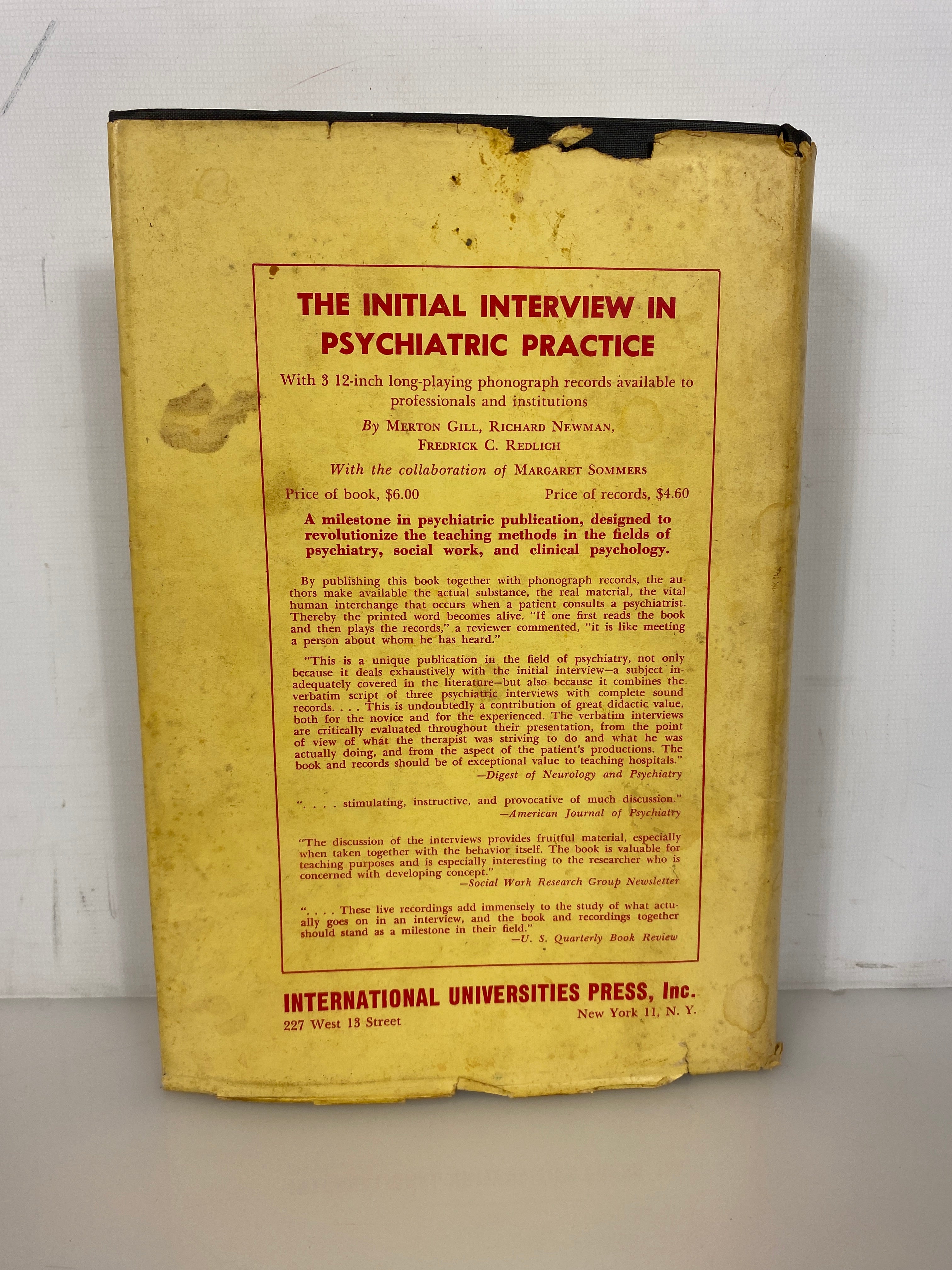 The Clinical Interview Vol One: Diagnosis by Deutsch/Murphy 1960 HCDJ