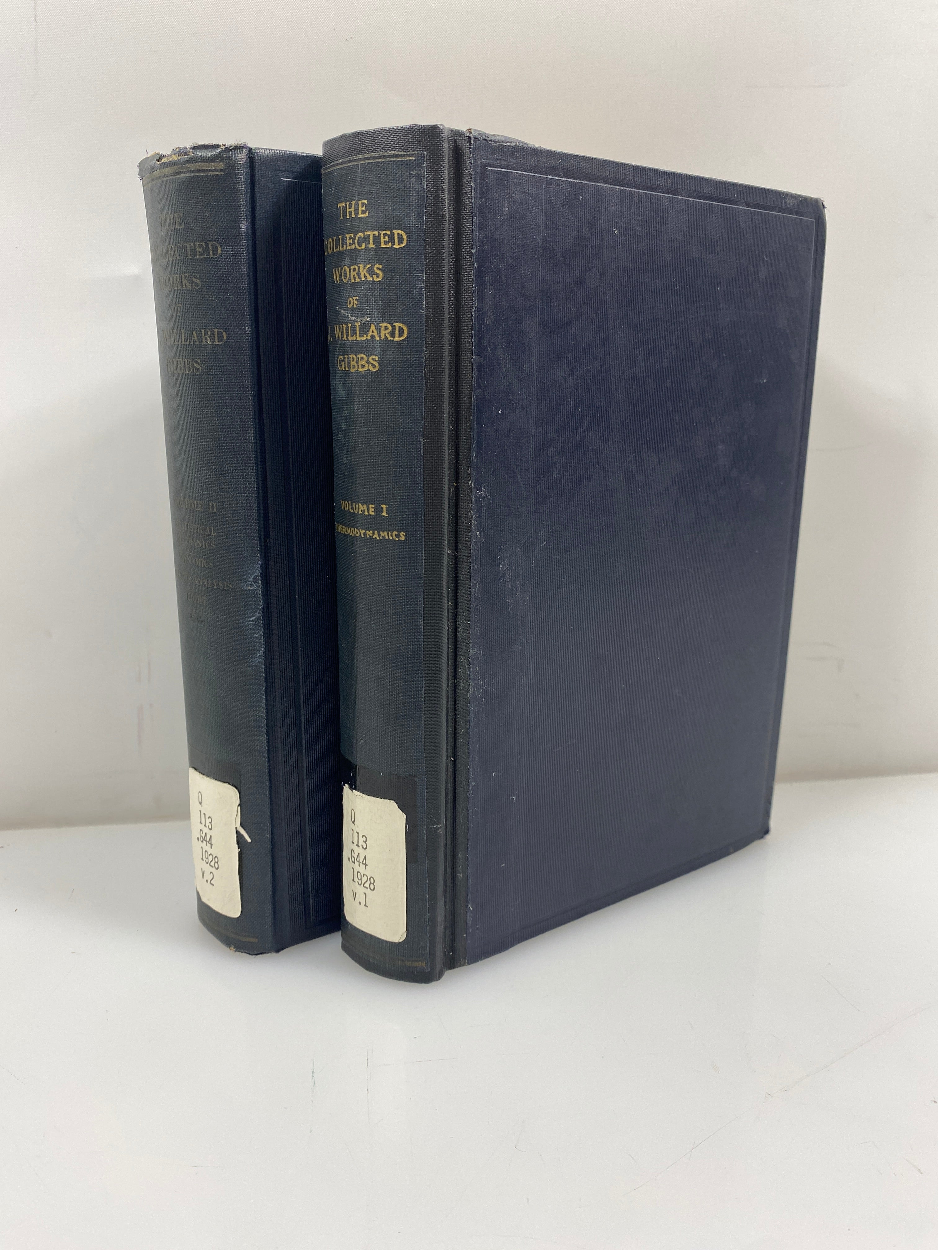 The Collected Works of J. Willard Gibbs Vol. 1-2 1928 Ex-Library HC