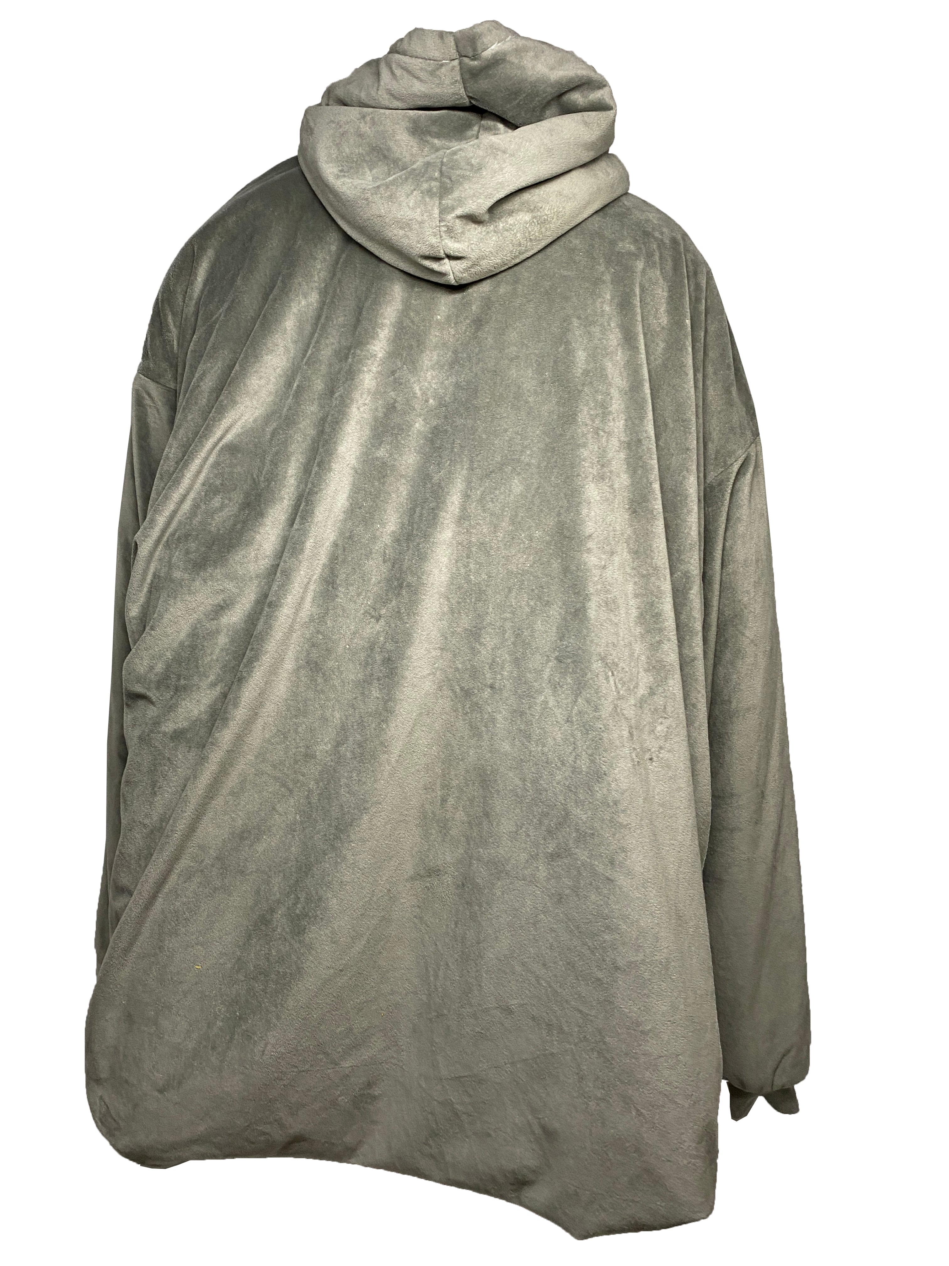 The Comfy Gray Sherpa Lined Oversized Hoodie Blanket One Size