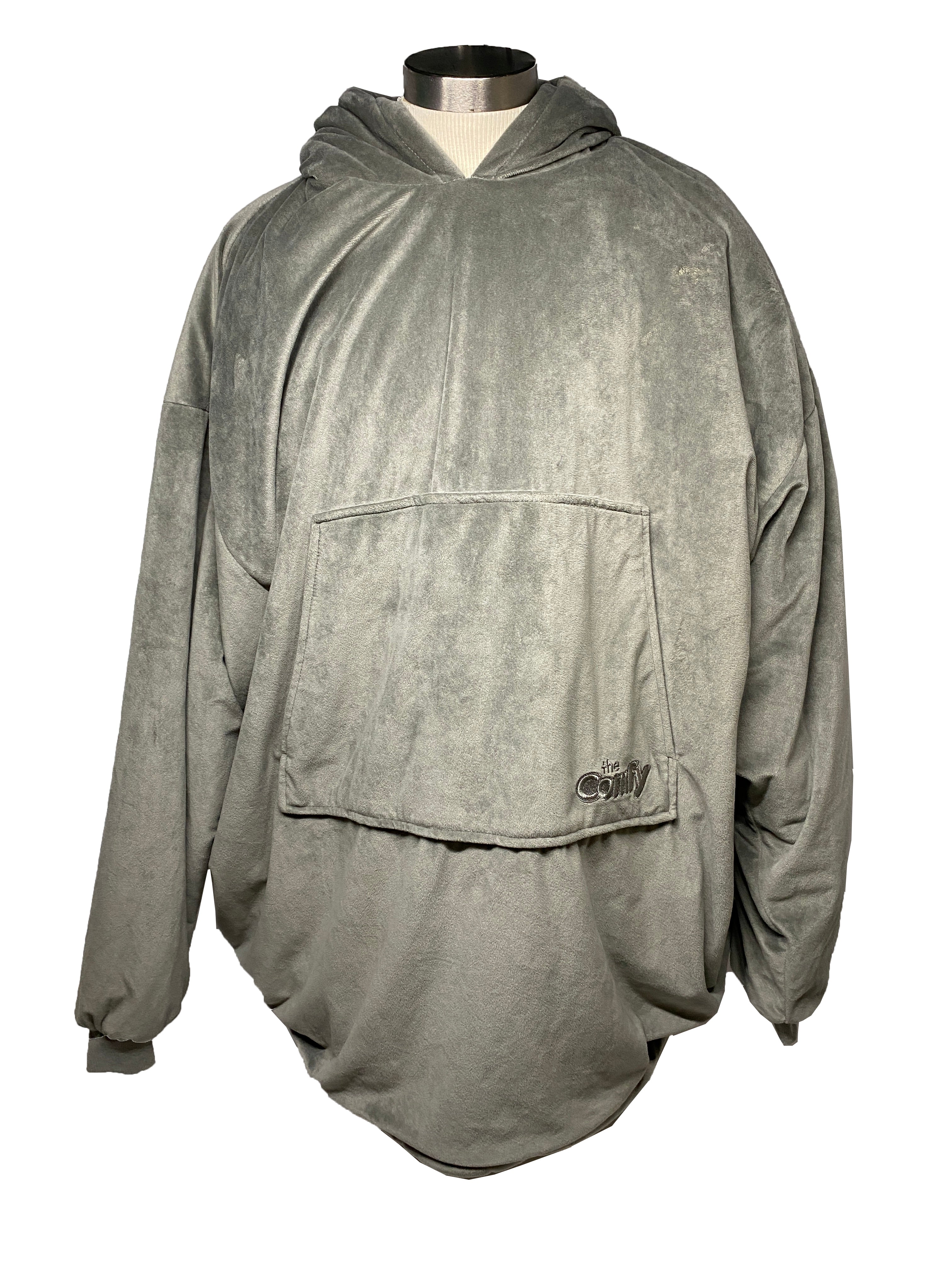 The Comfy Gray Sherpa Lined Oversized Hoodie Blanket One Size