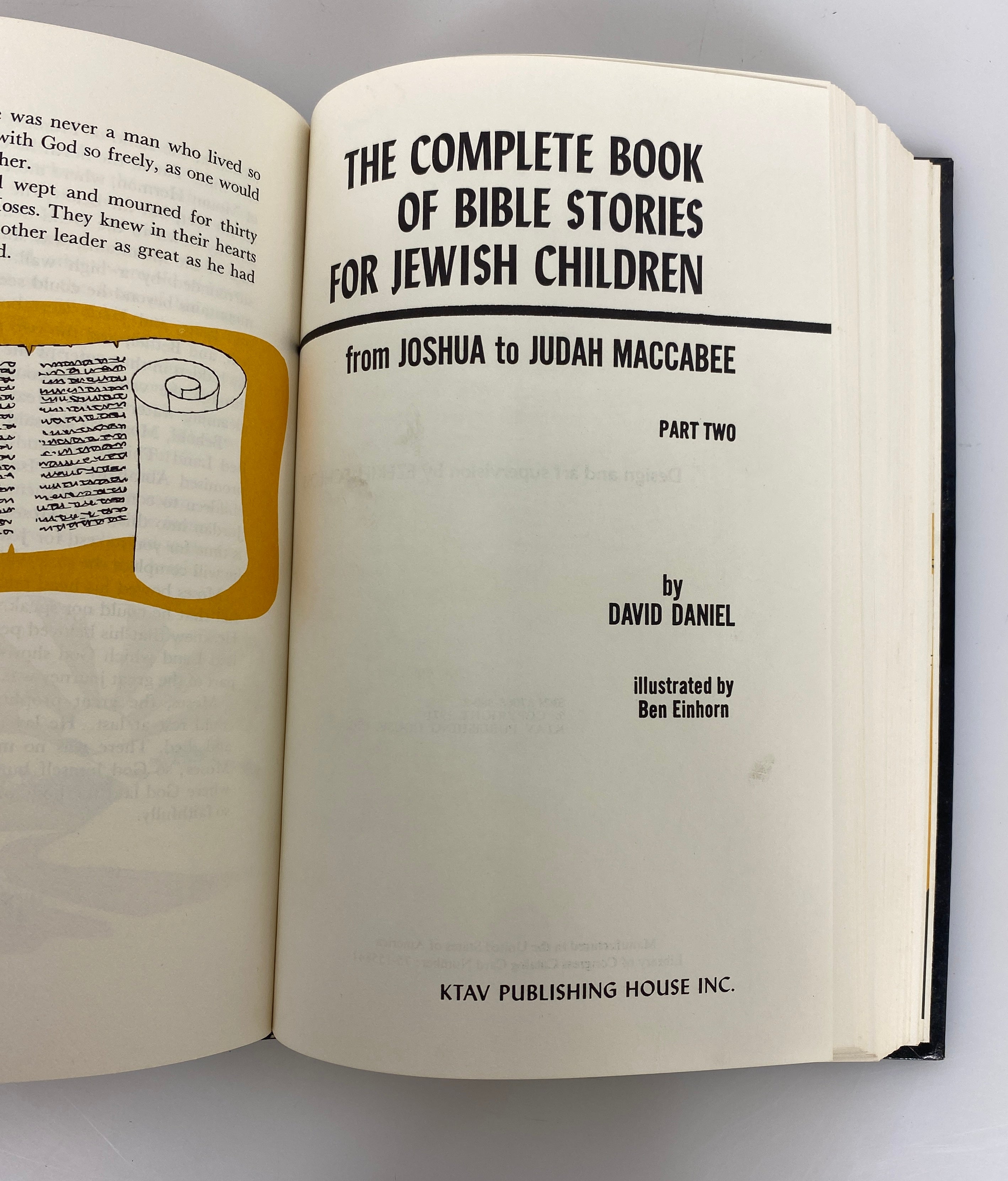 The Complete Book of Bible Stories for Jewish Children by Daniel 1971 HC