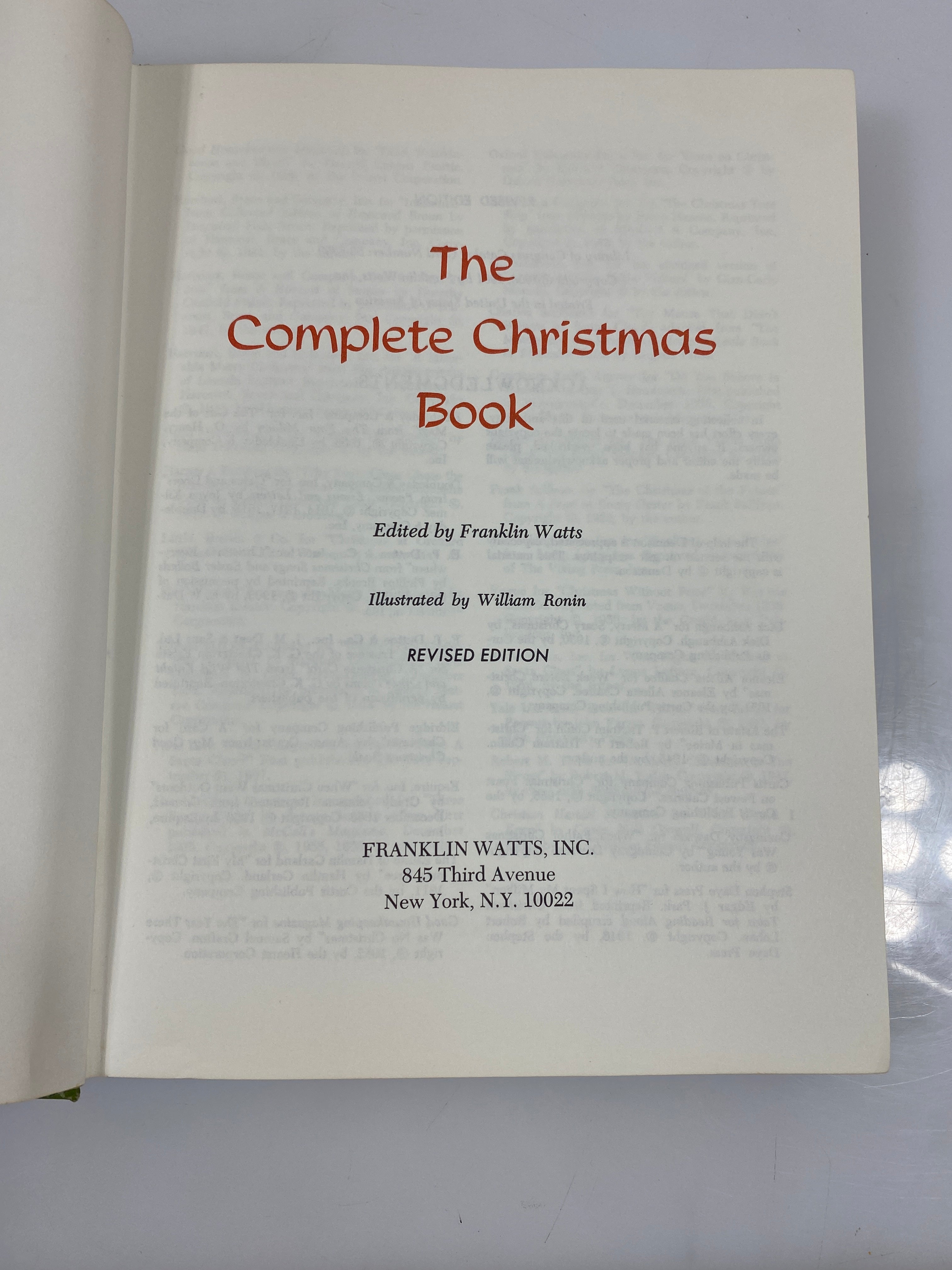 The Complete Christmas Book by Watts 1961 HC
