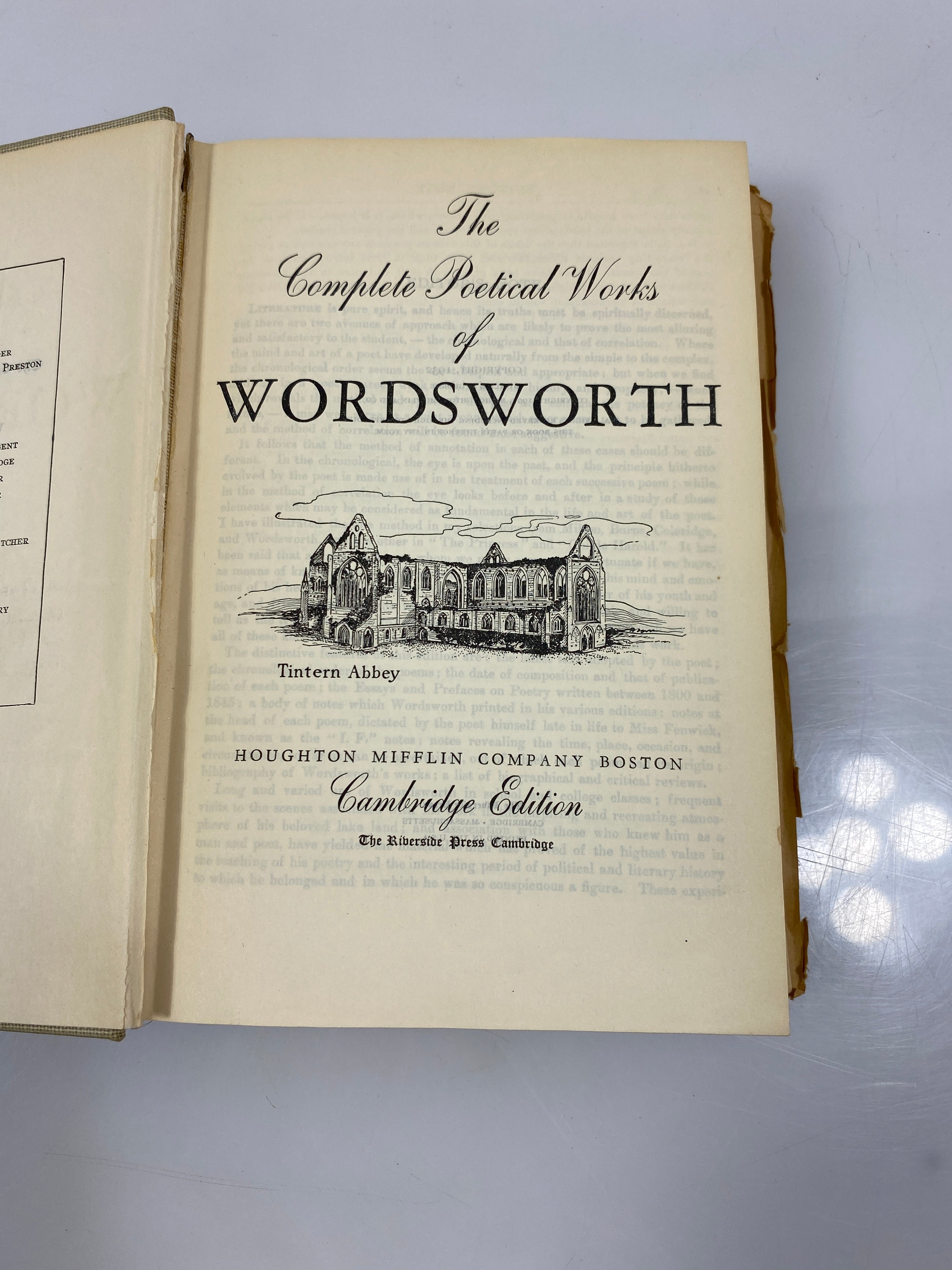 The Complete Poetical Works of Wordsworth 1932 HC