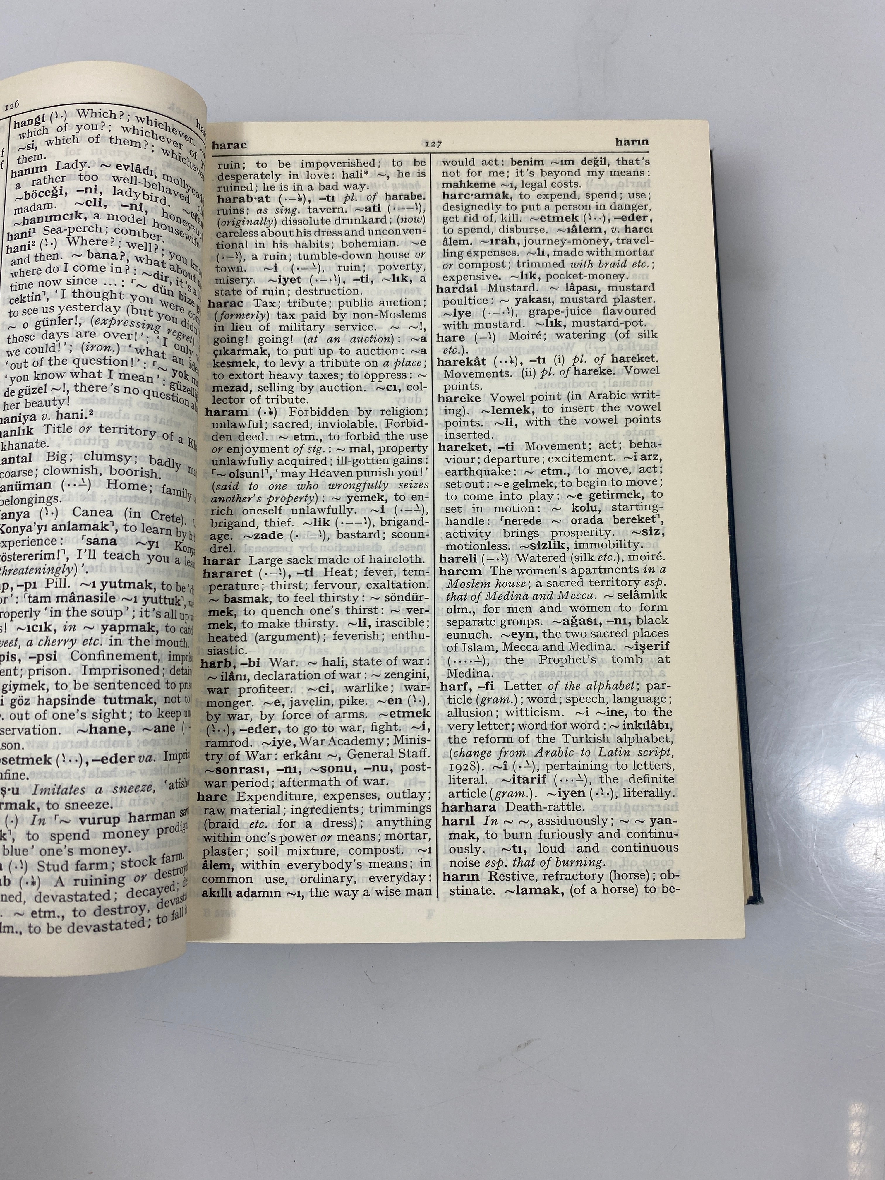 The Concise Oxford Turkish Dictionary by Alderson/Iz Ex-library 1959 HC