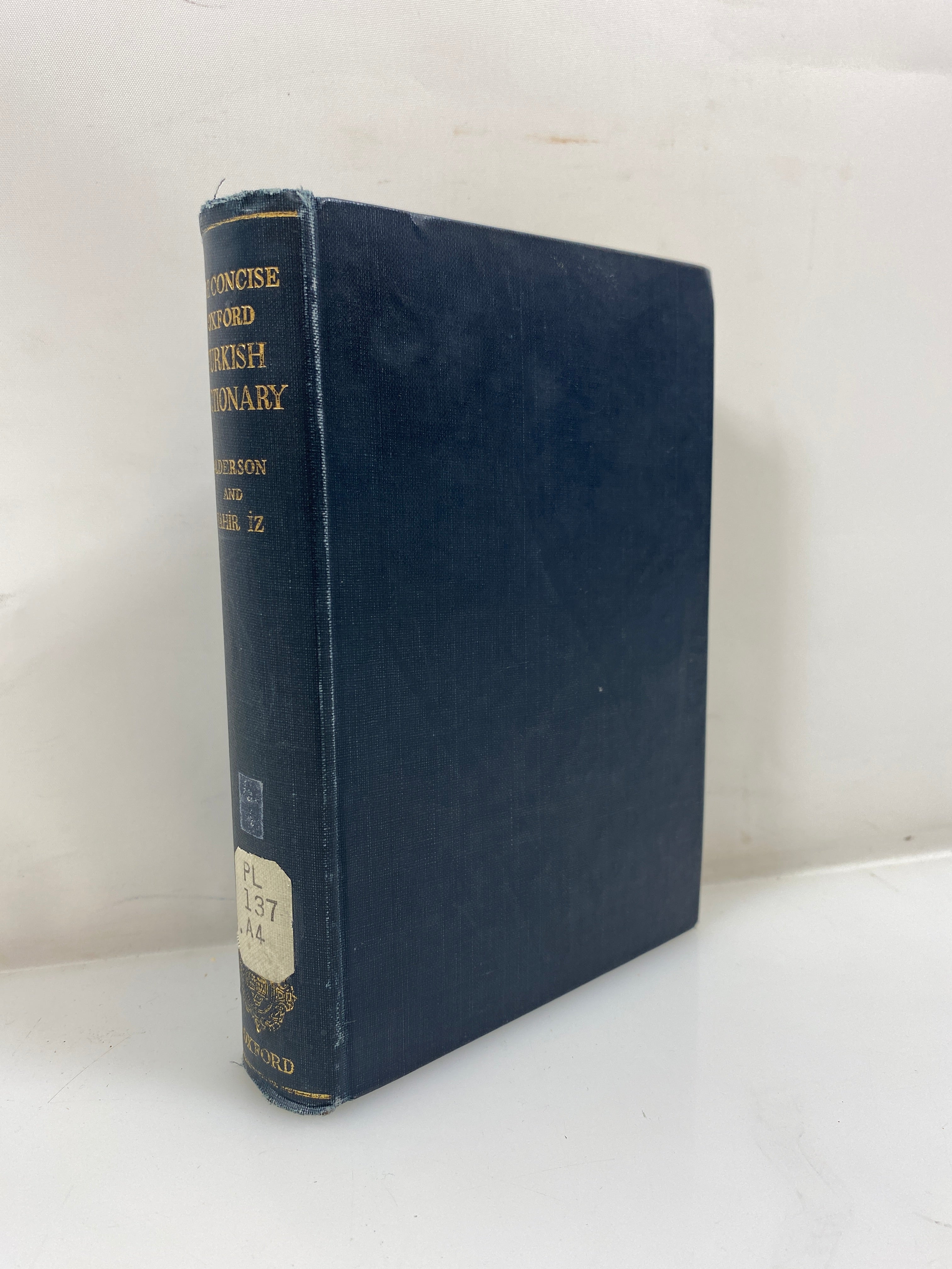The Concise Oxford Turkish Dictionary by Alderson/Iz Ex-library 1959 HC