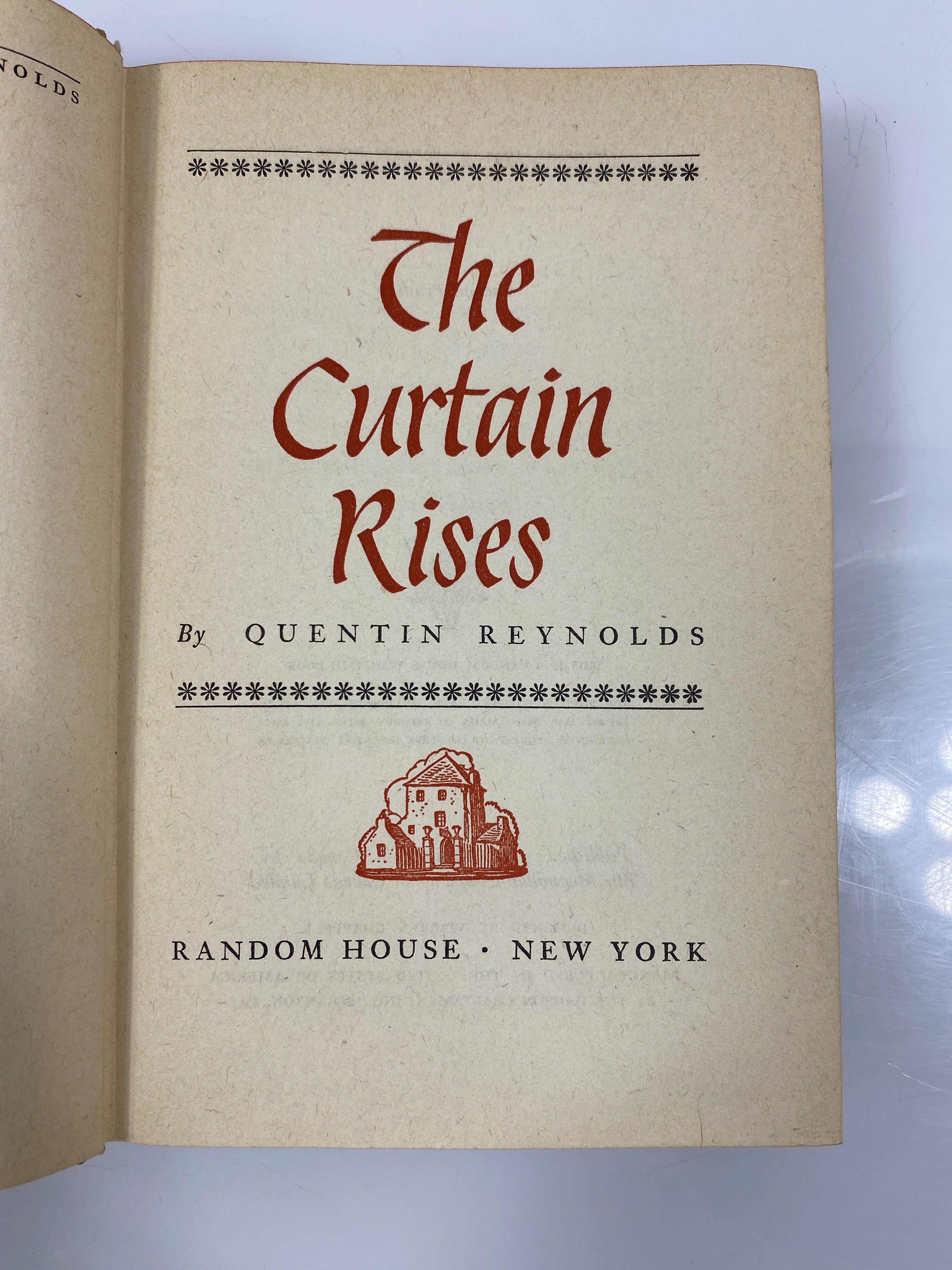 The Curtain Rises by Reynolds Random House 1944 2nd Print HCDJ