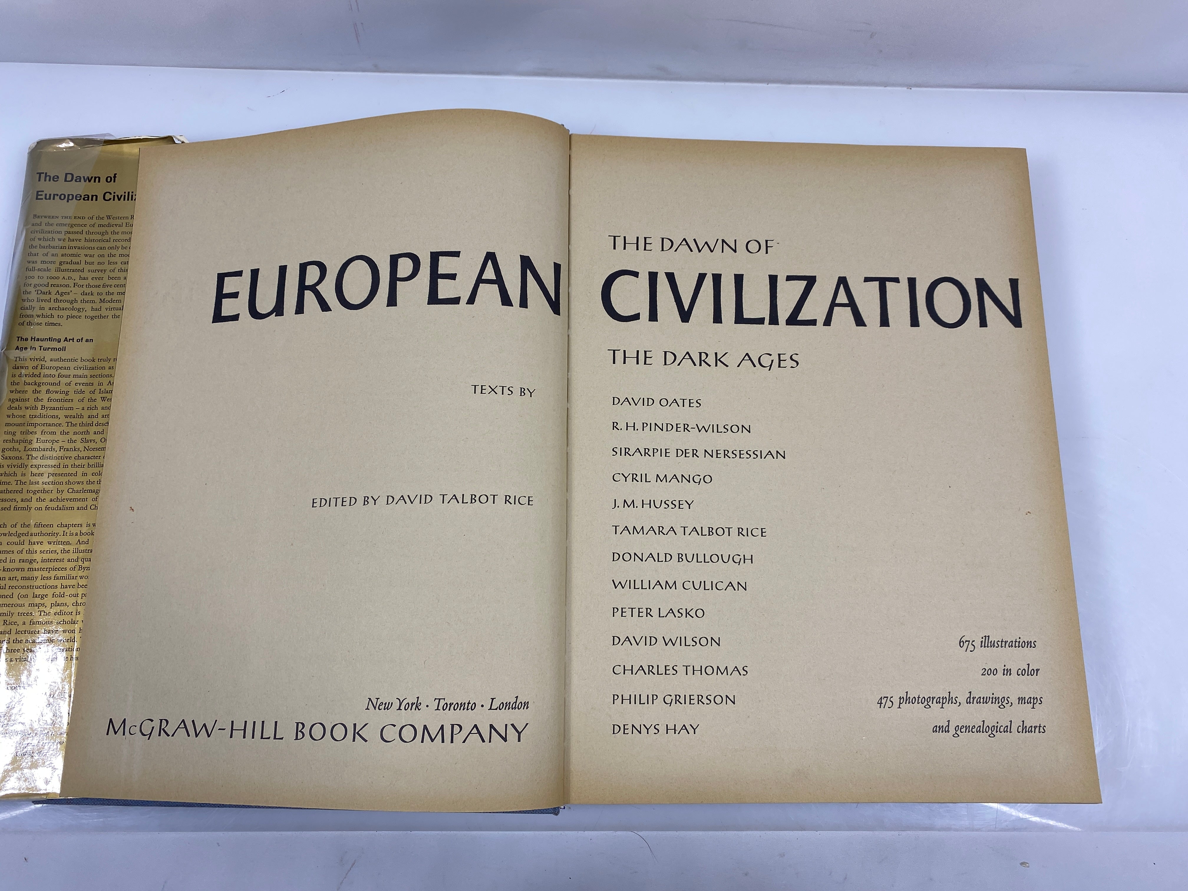 The Dawn of European Civilization: The Dark Ages McGraw-Hill 1966 HCDJ