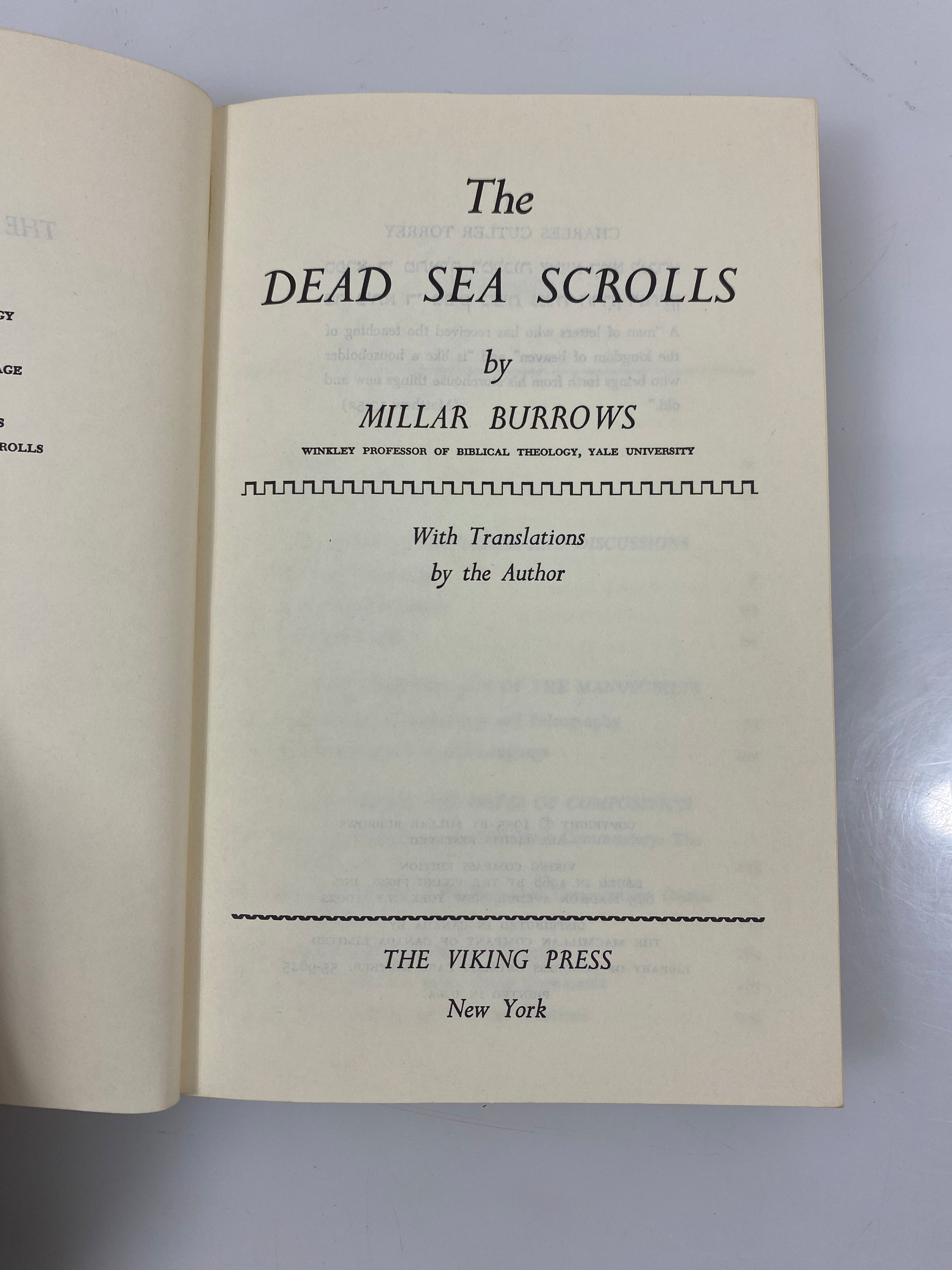 The Dead Sea Scrolls by Millar Burrows Viking Press 1968 SC