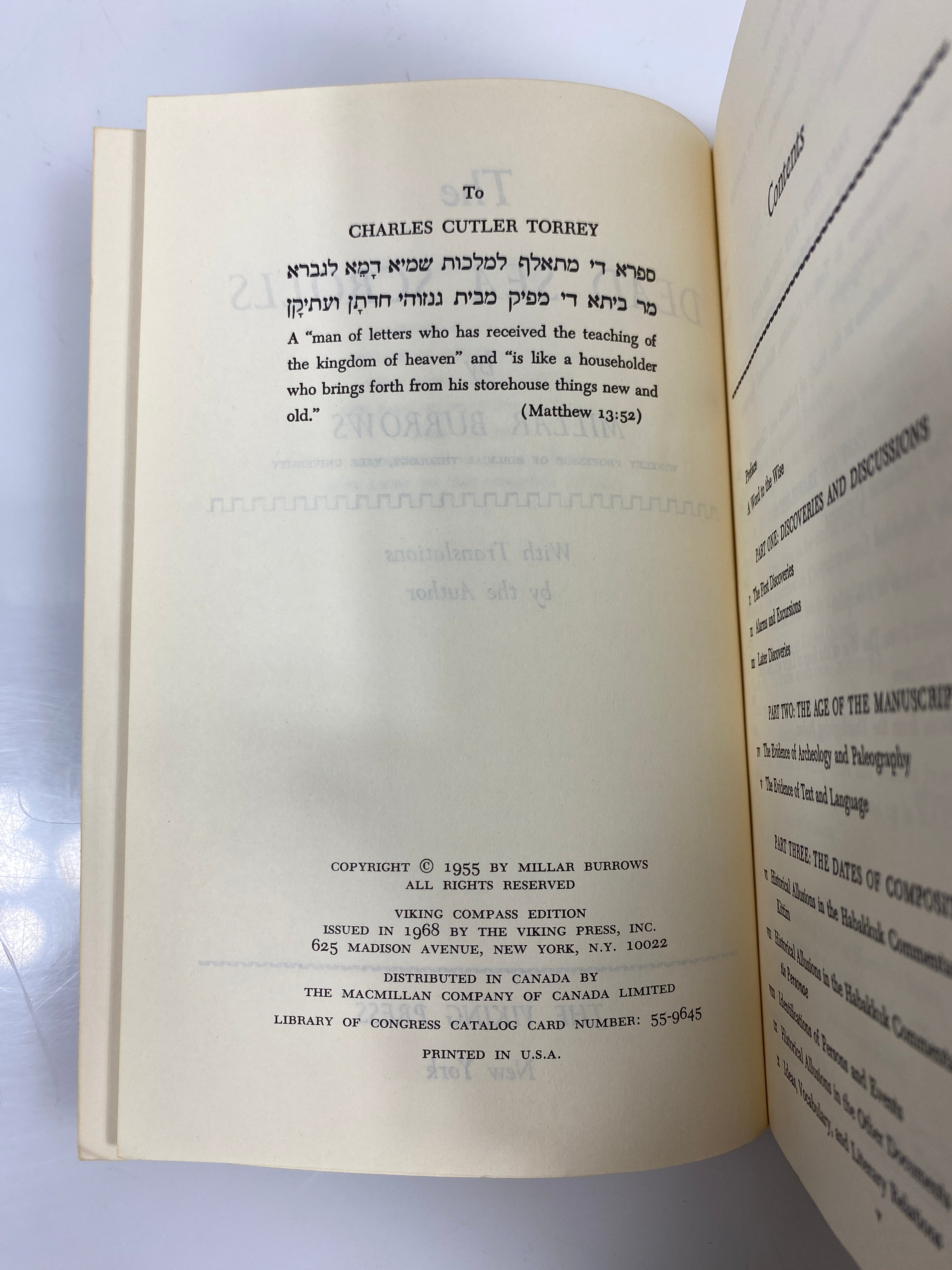 The Dead Sea Scrolls by Millar Burrows Viking Press 1968 SC