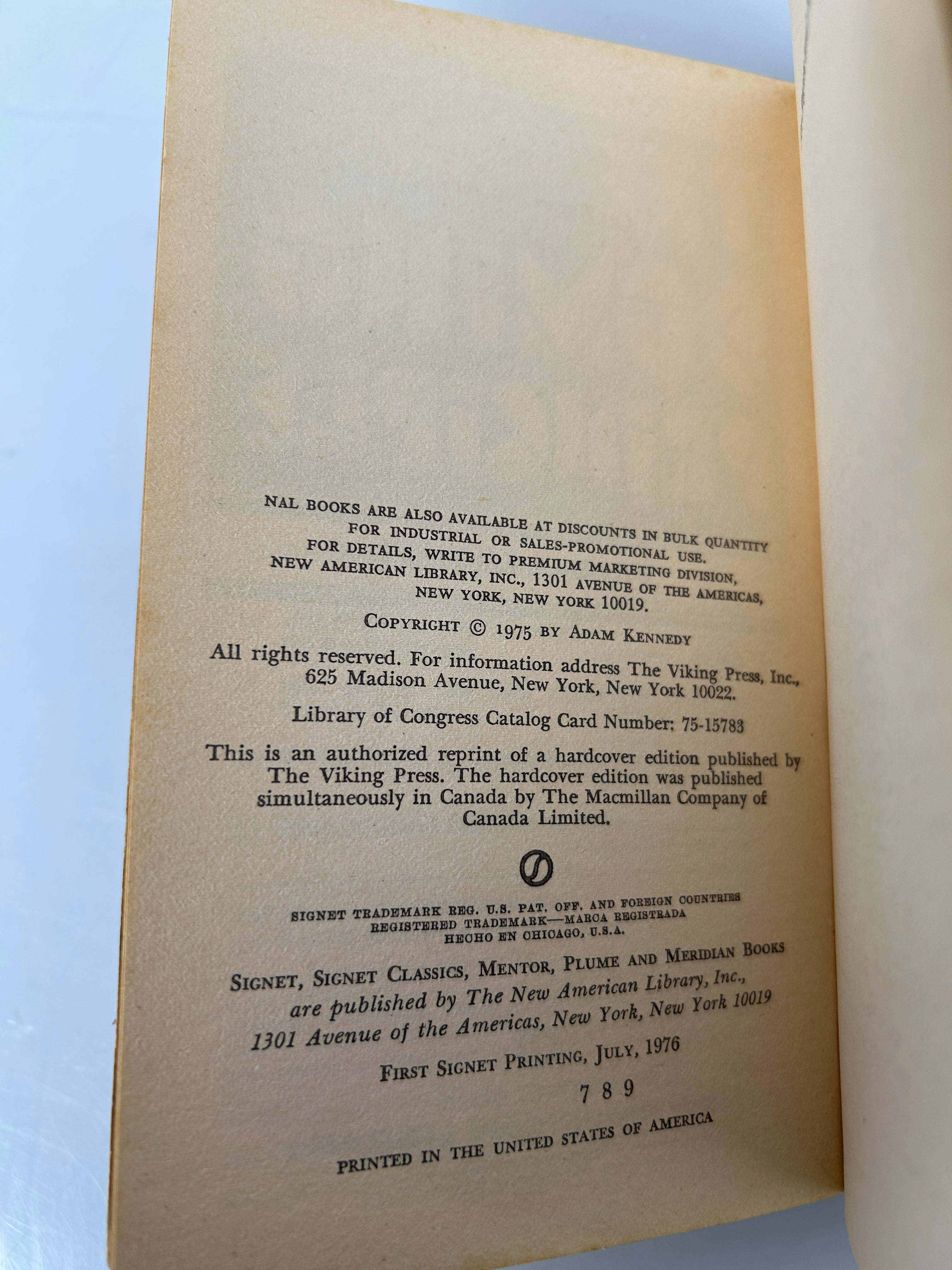 The Domino Principle by Adam Kennedy Signet J7389 Movie Tie-in 1976 SC