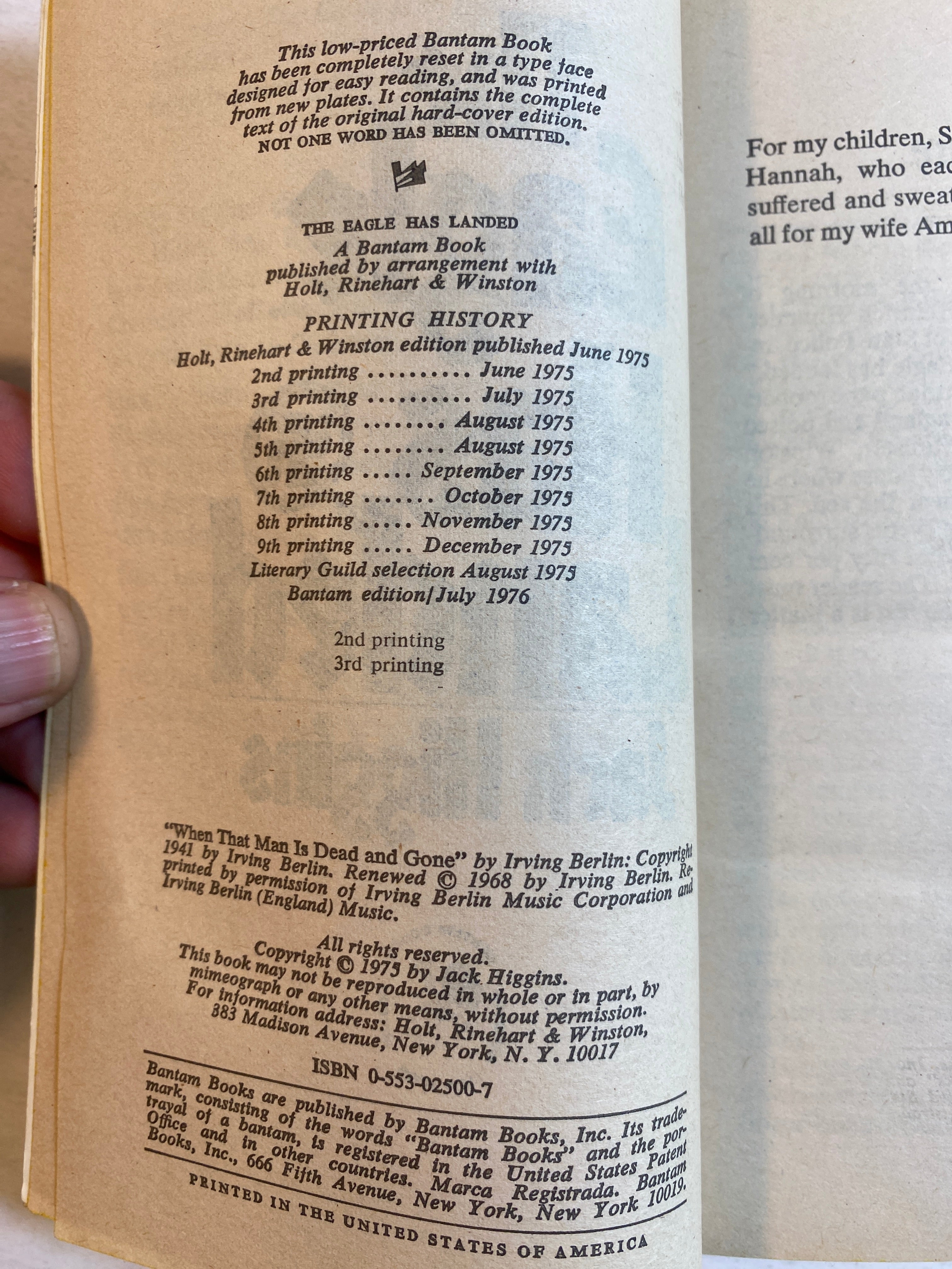 The Eagle Has Landed Jack Higgins Paperback 1974