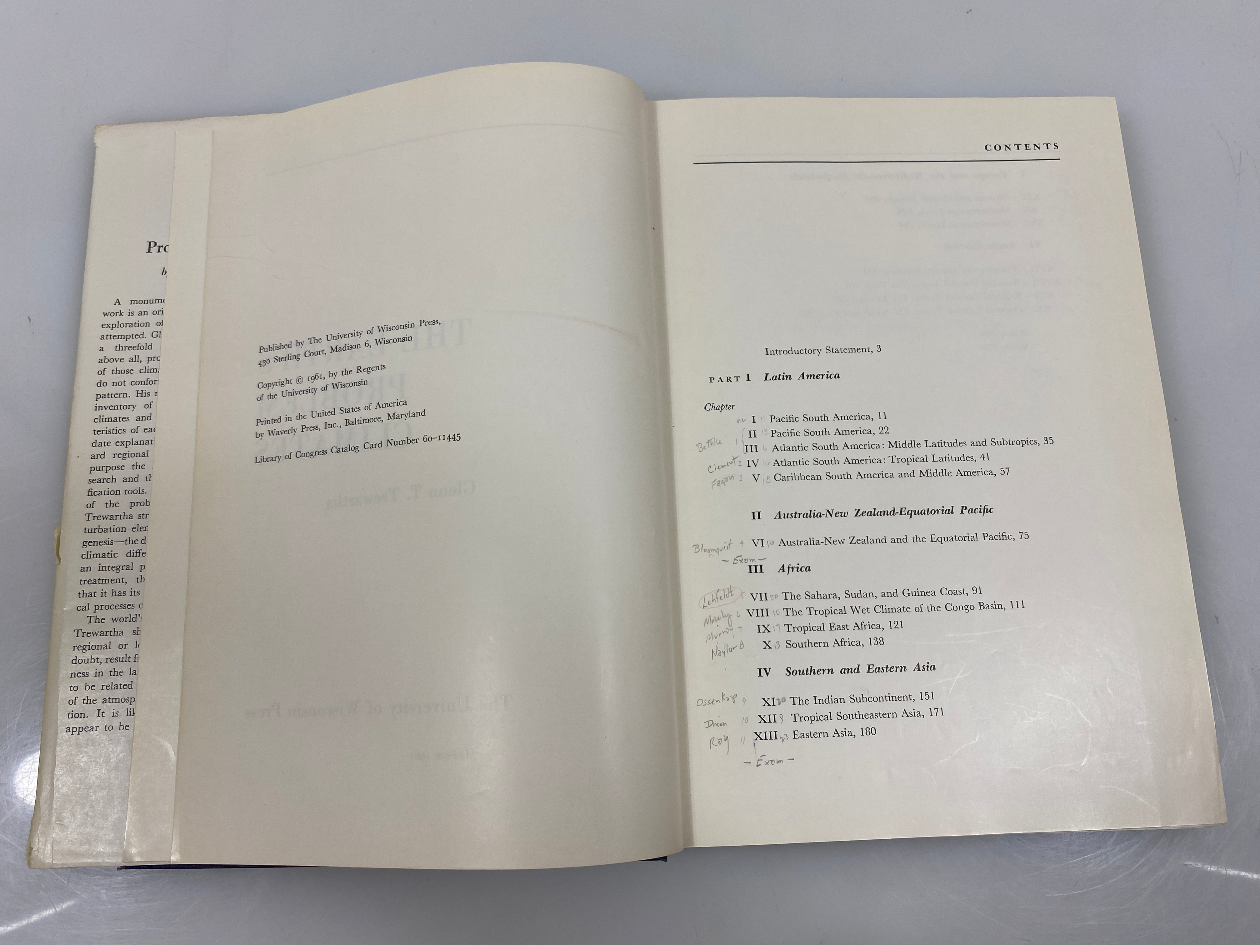 The Earth's Problem Climates by Trewartha 1961 HCDJ