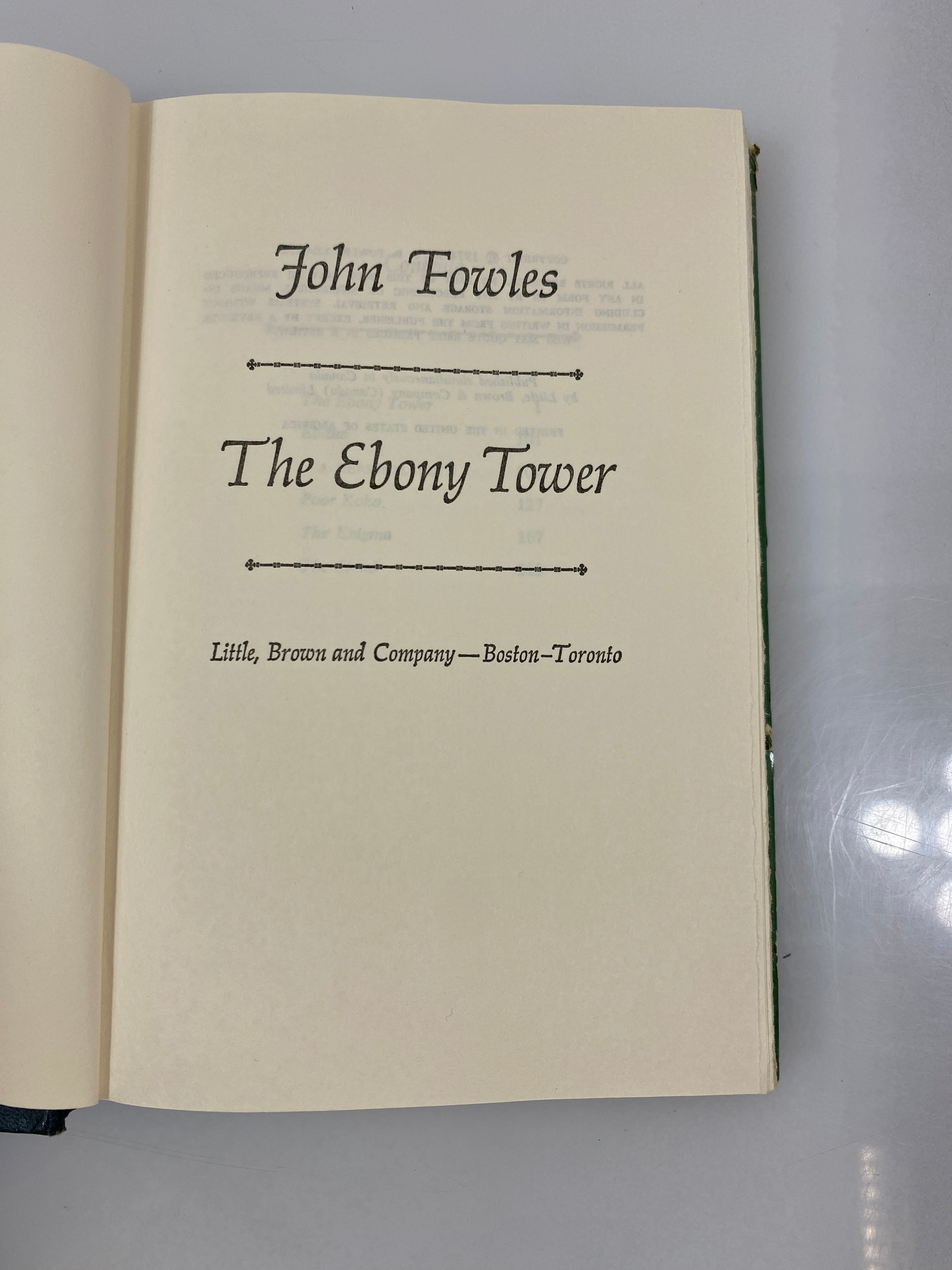 The Ebony Tower by John Fowles 1974 HCDJ