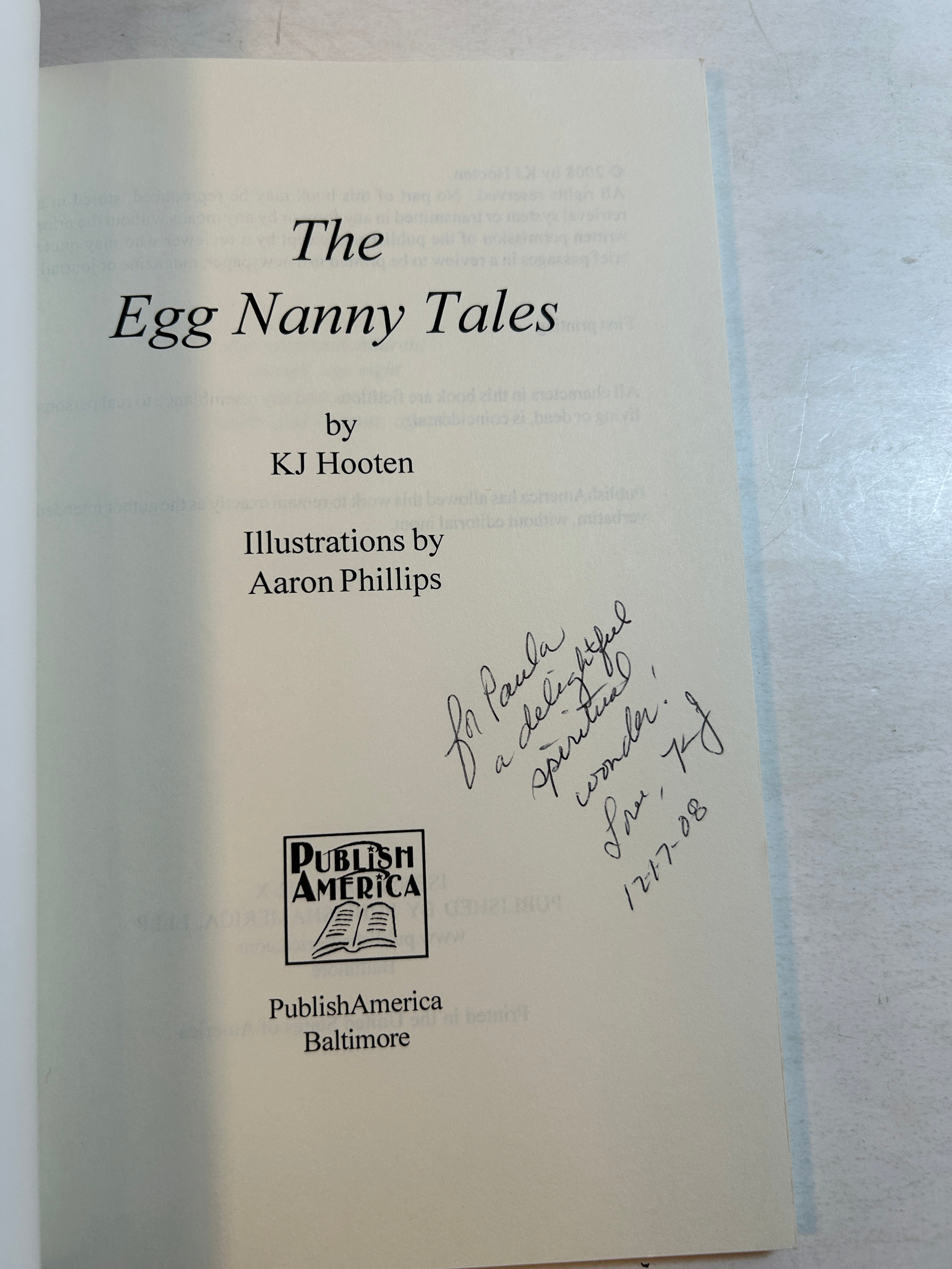 The Egg Nanny Tales: A Dragon Fantasy for Children by KJ Hooten 1st Print *signed*