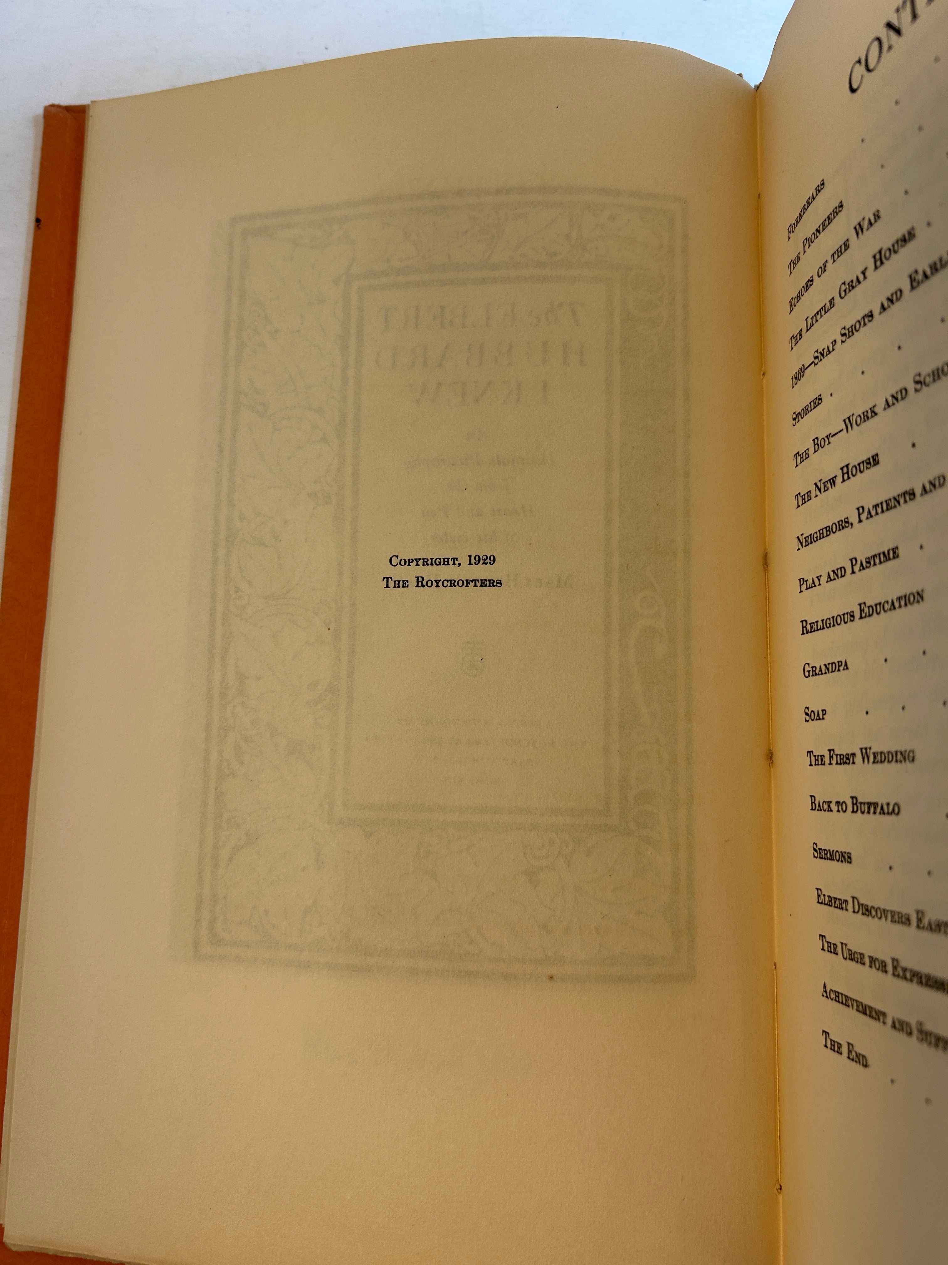 The Elbert Hubbard I Knew by Mary Hubbard Heath The Roycrofters 1929 HC