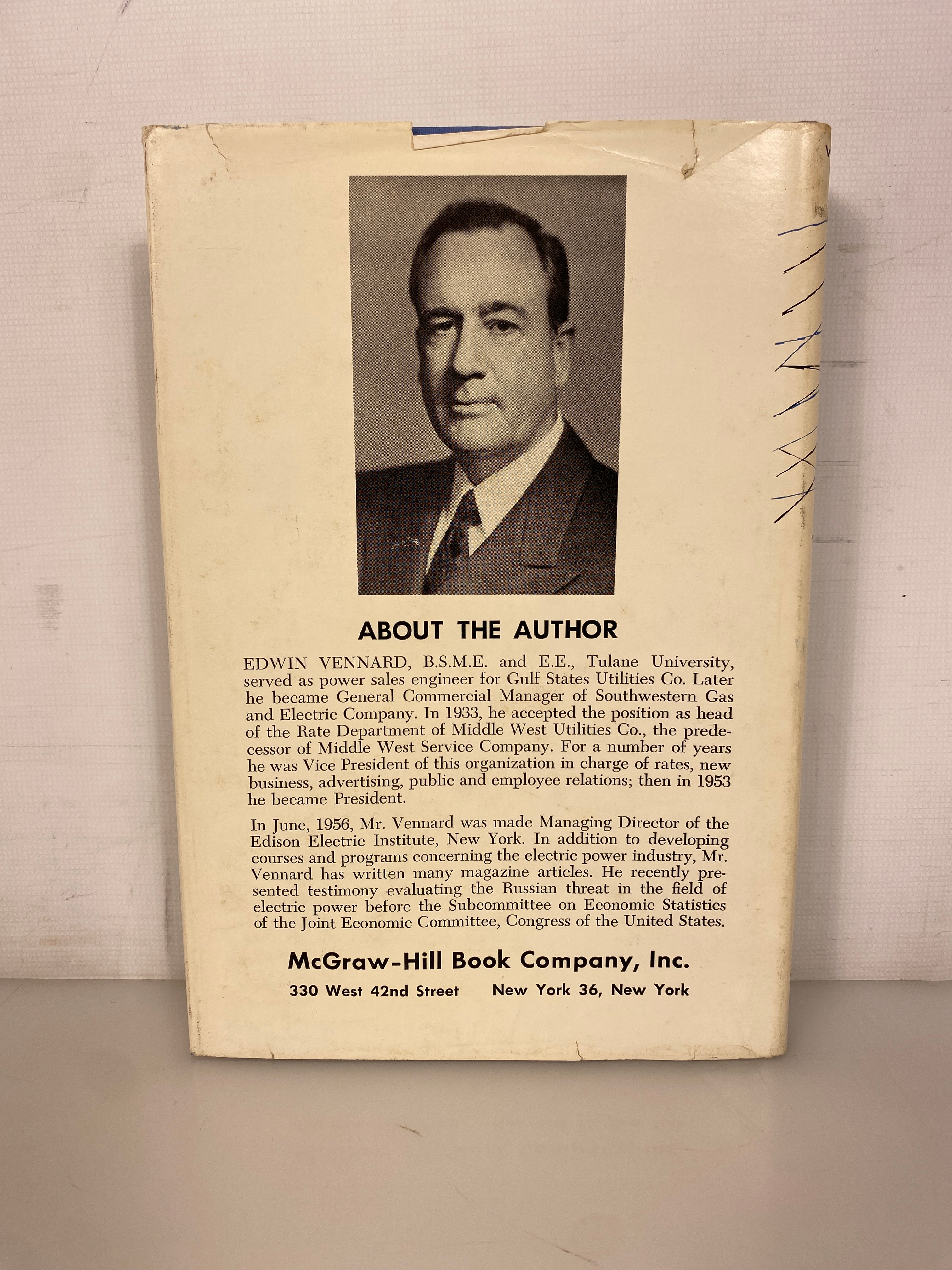 The Electric Power Business by Edwin Vennard 1962 HC DJ