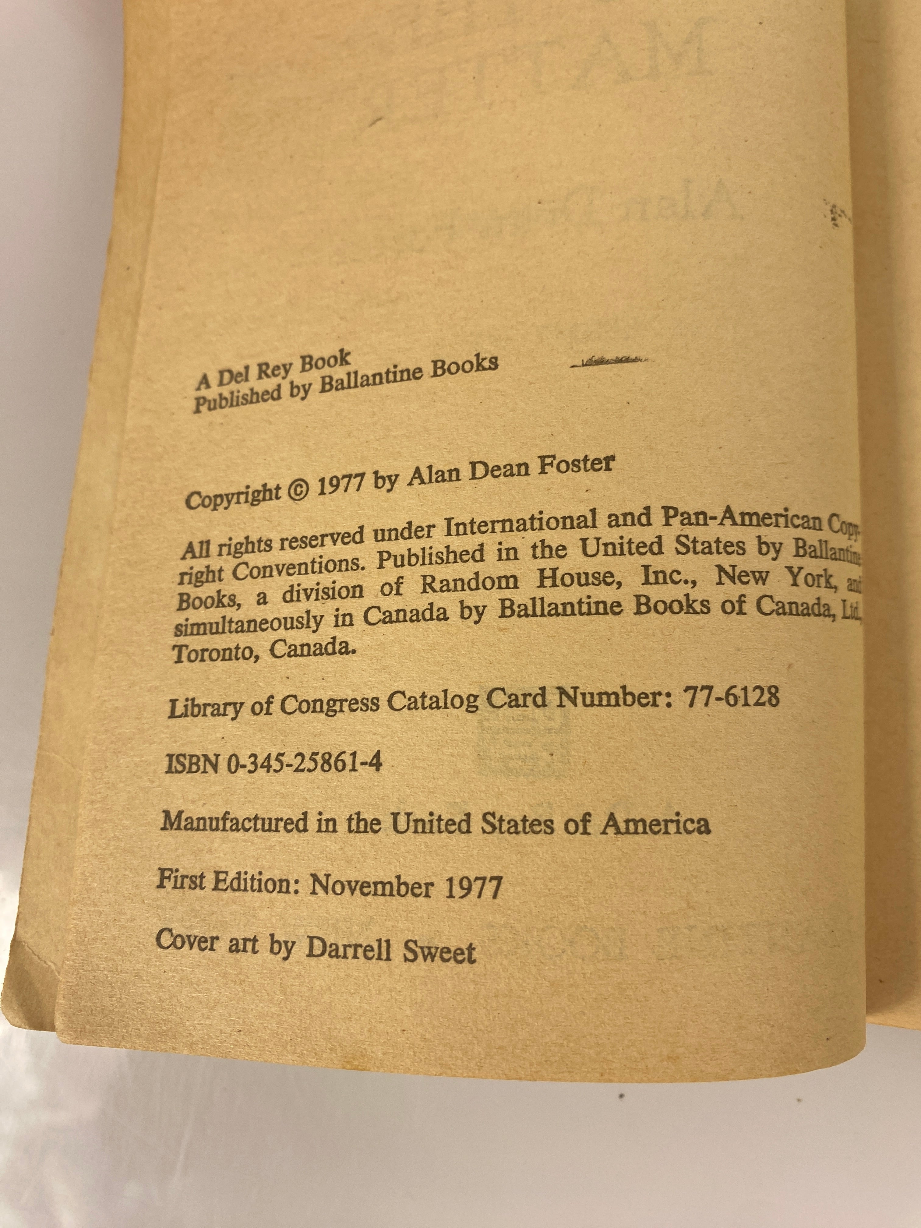 The End of the Matter Alan Dean Foster vintage paperback 1977
