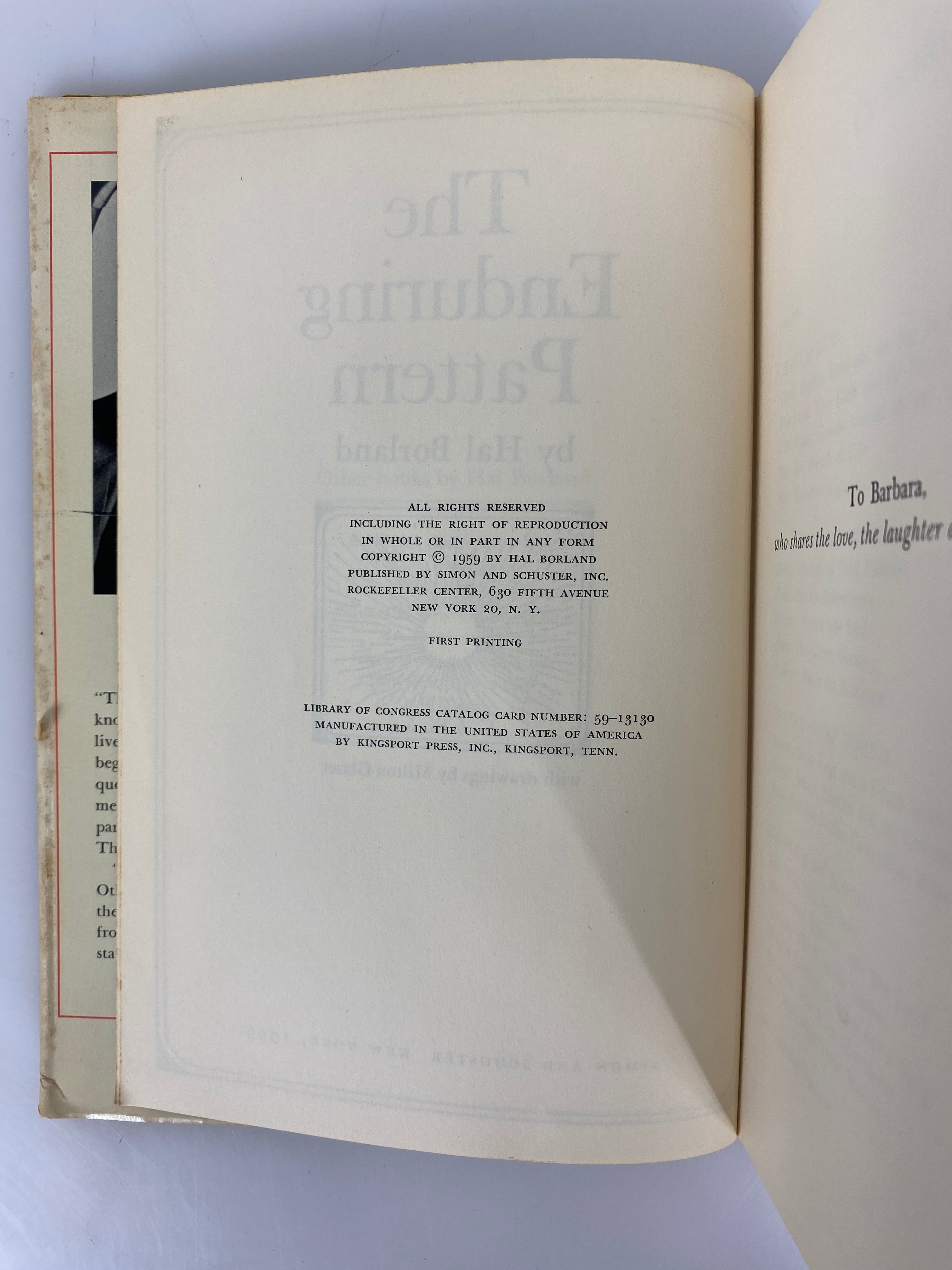 The Enduring Pattern by Hal Borland 1959 First Printing HC DJ