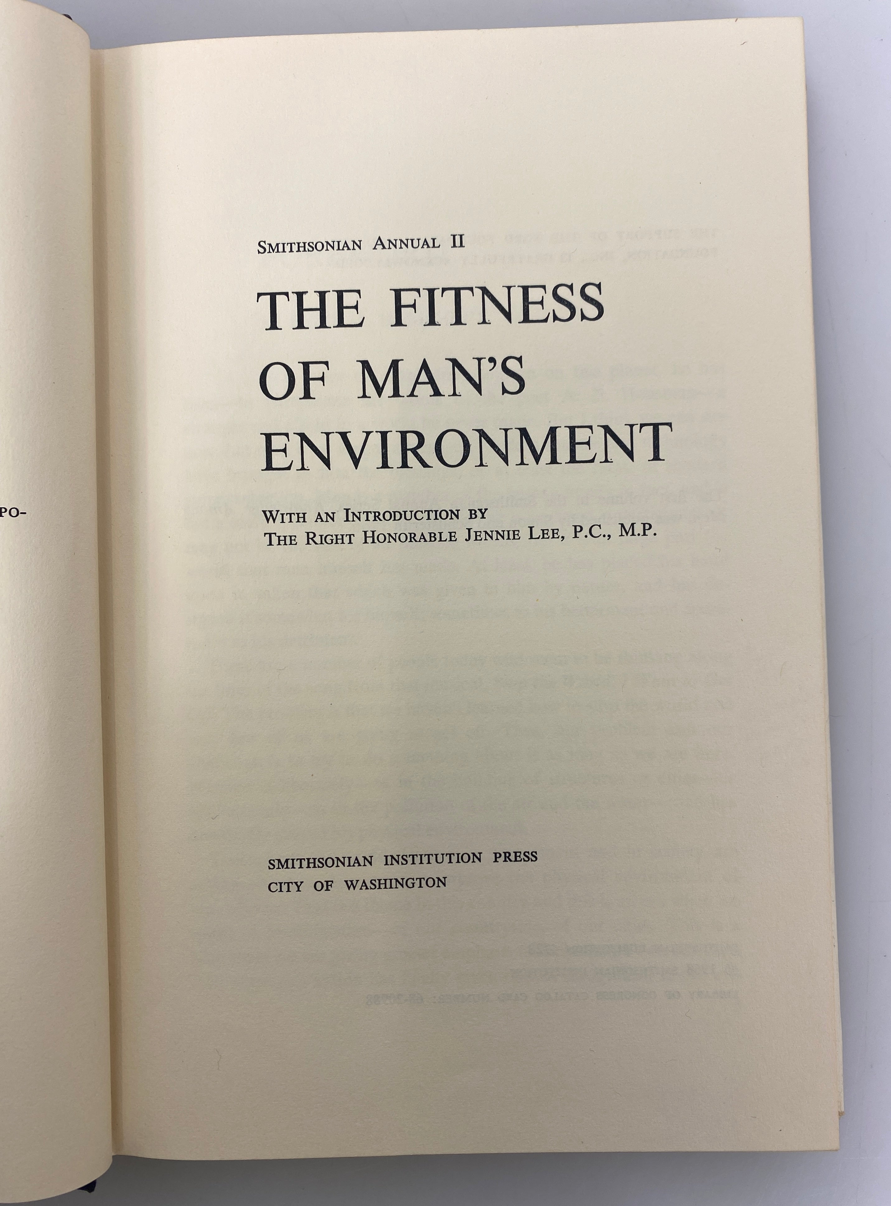 The Fitness of Man's Environment Smithsonian Annual II 1968 HC DJ