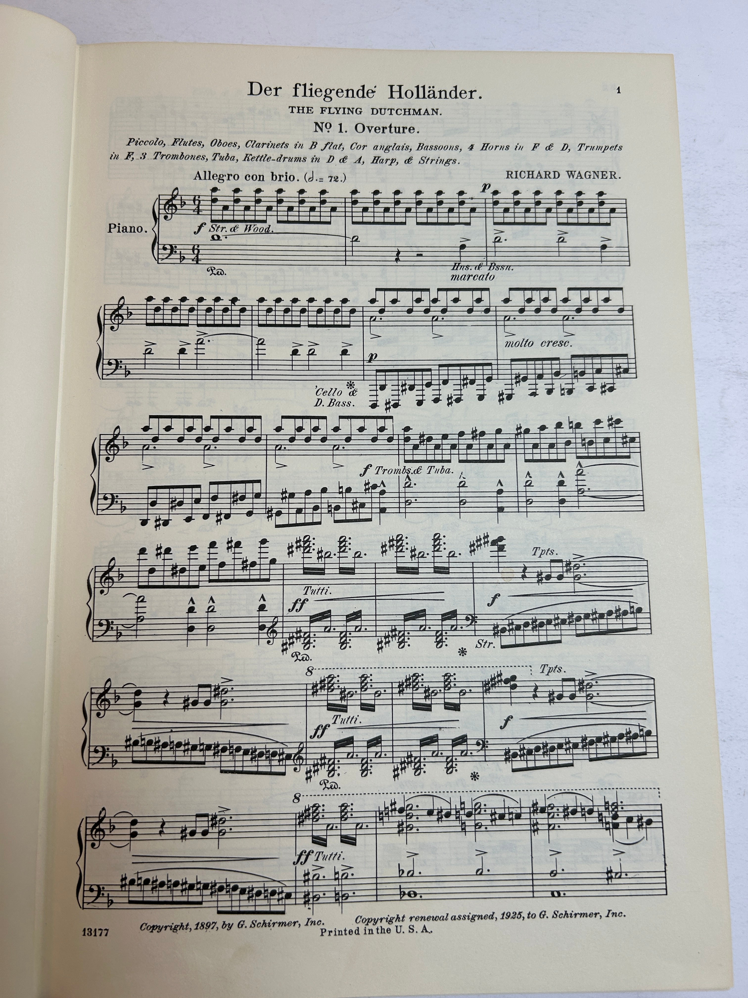 The Flying Dutchman/Der Fliegende Hollander Bilingual Opera Score Schirmer HC