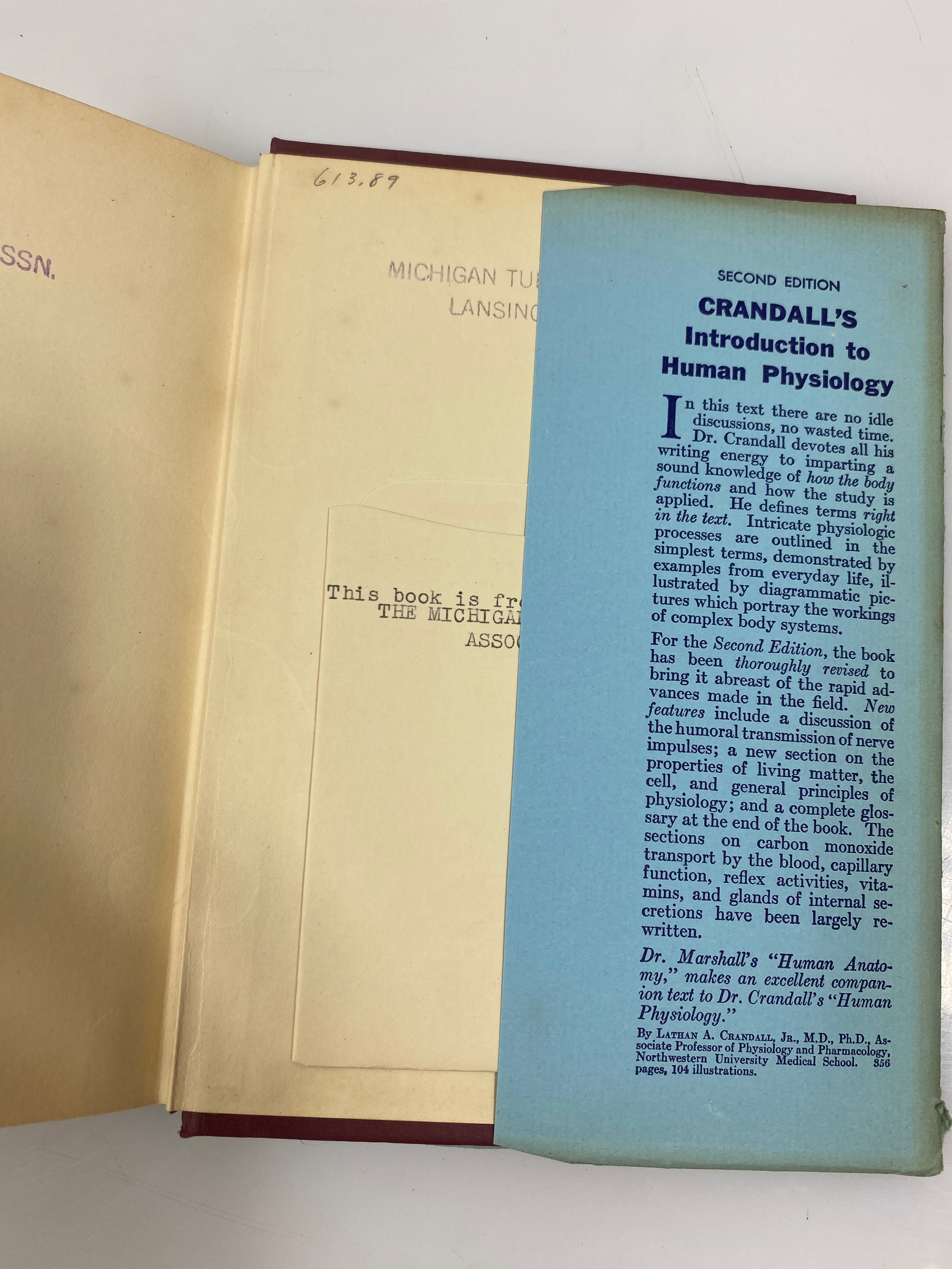 The Fundamentals of Personal Hygiene by Krueger Ex-Library 1937 HCDJ