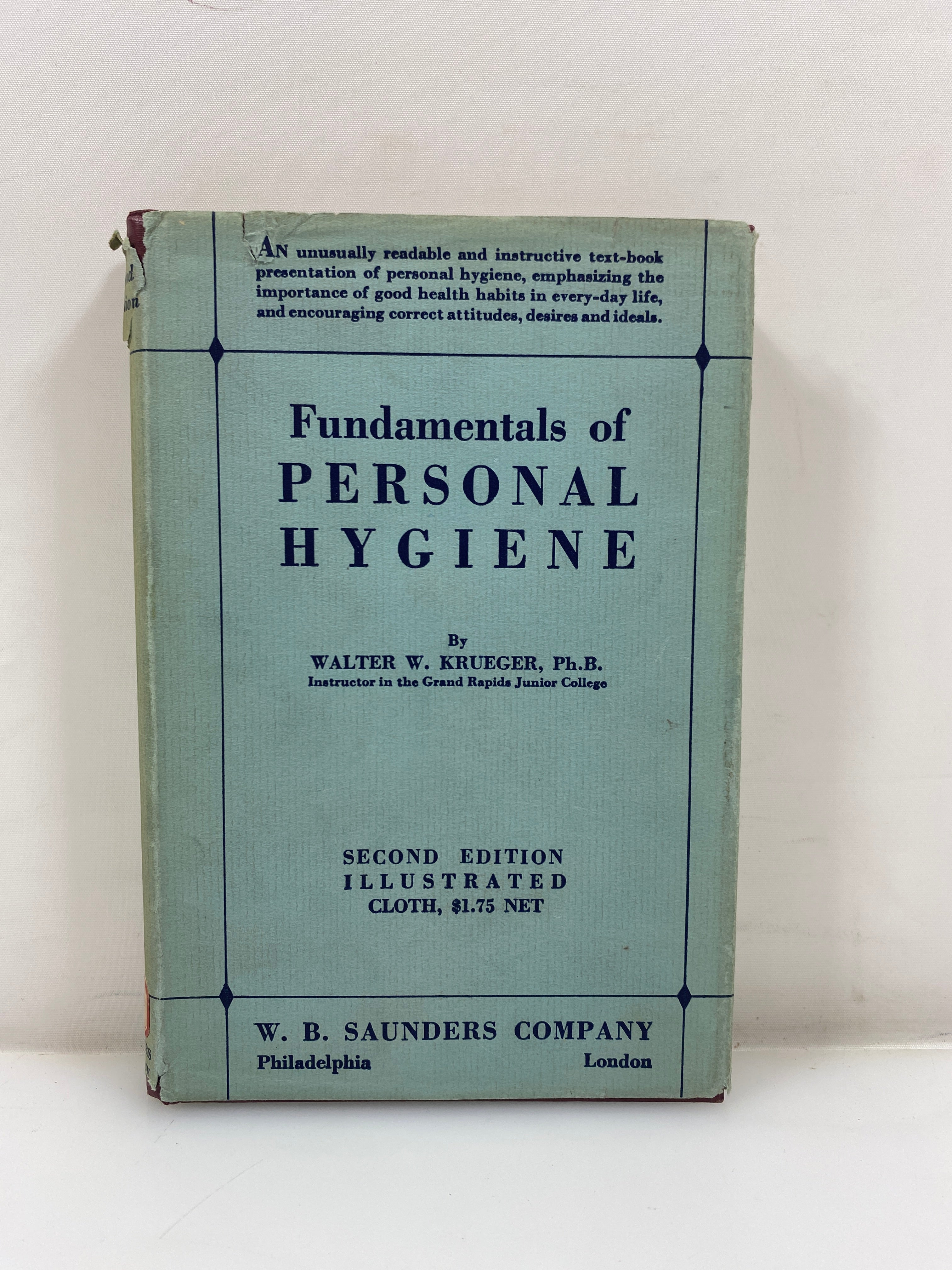 The Fundamentals of Personal Hygiene by Krueger Ex-Library 1937 HCDJ
