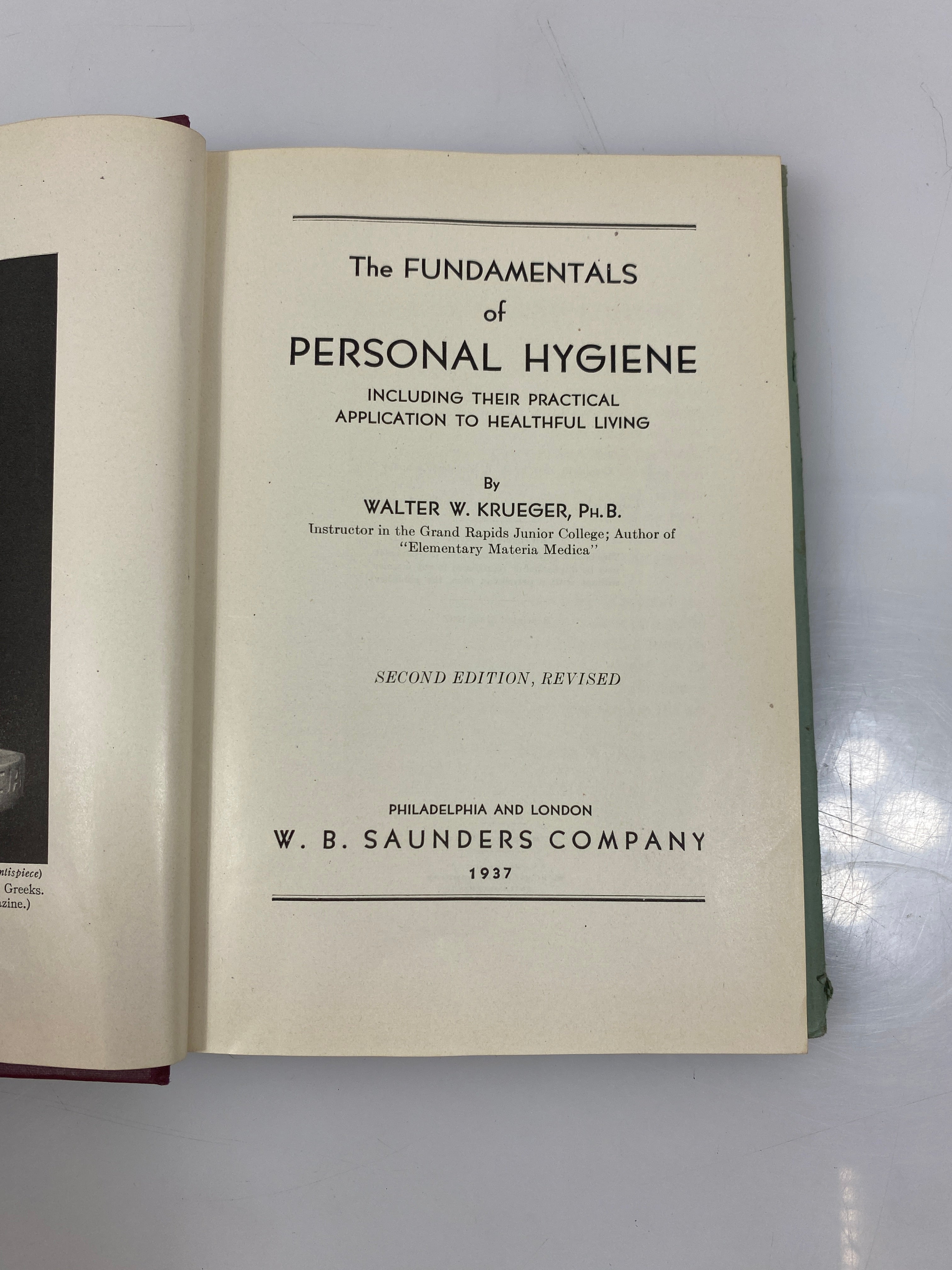 The Fundamentals of Personal Hygiene by Krueger Ex-Library 1937 HCDJ