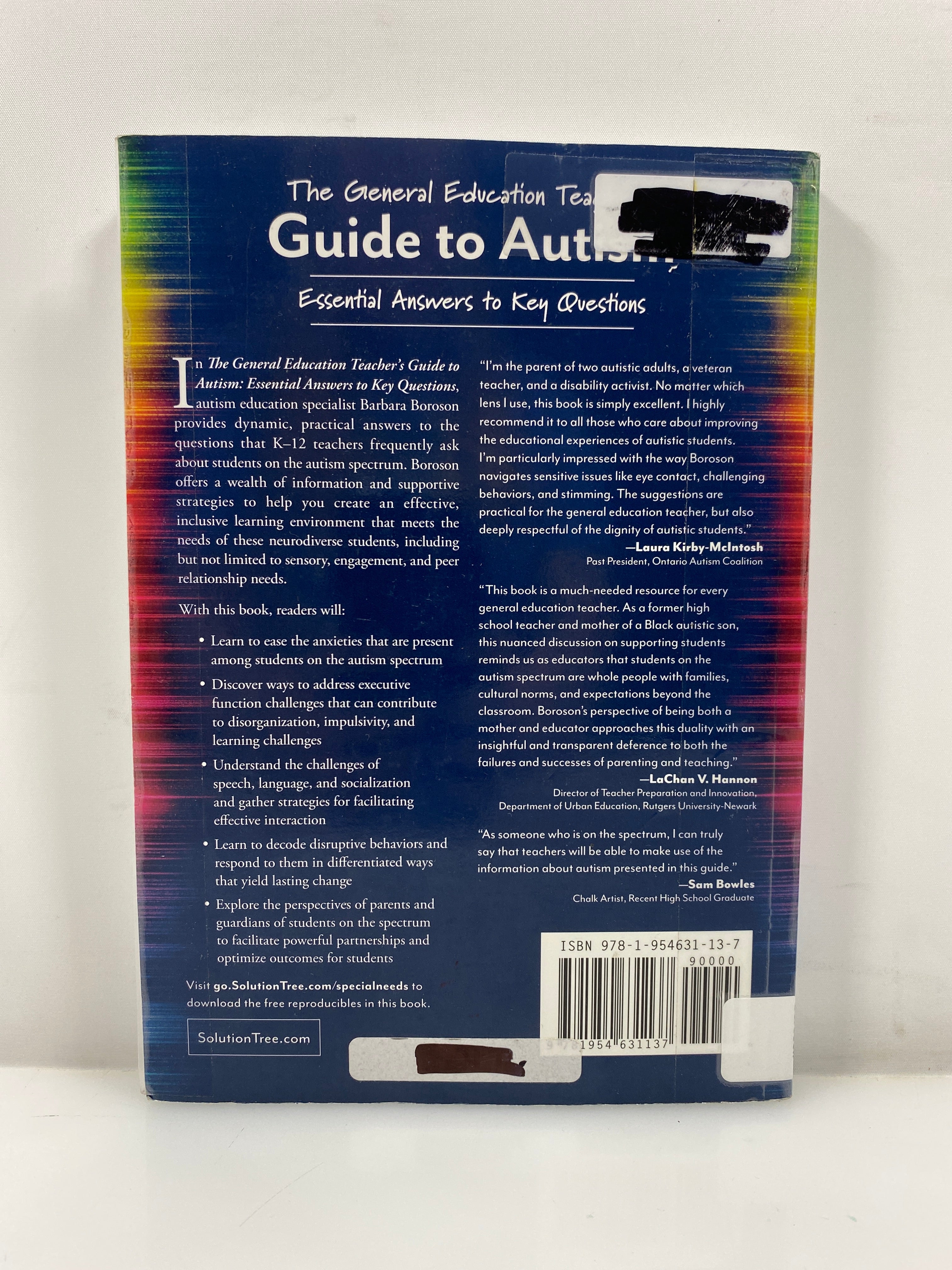 The General Education Teacher's Guide to Autism by Boroson Ex-library 2022 SC