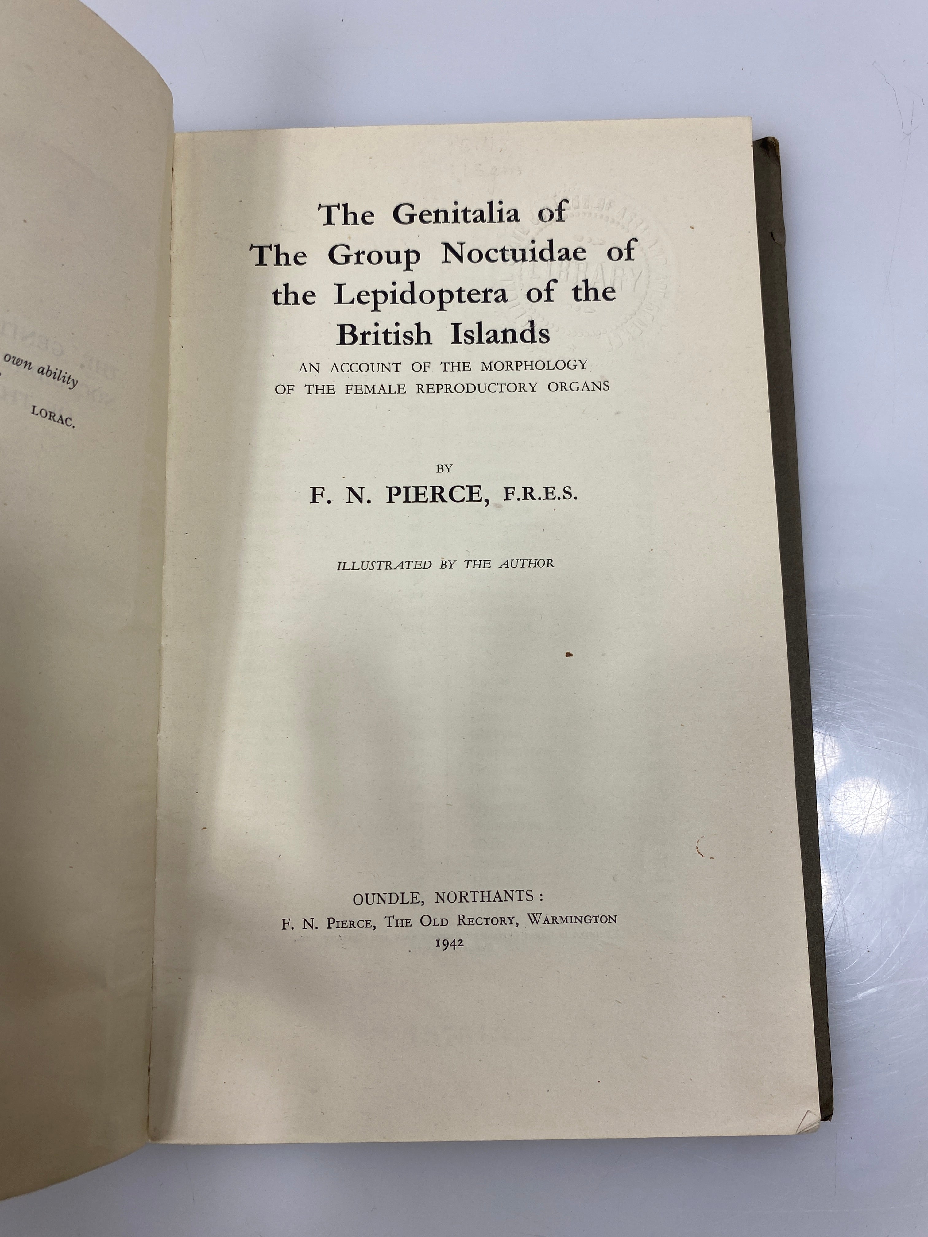 The Genitalia of the Group Noctuidae by Pierce Ex-library 1942 HC