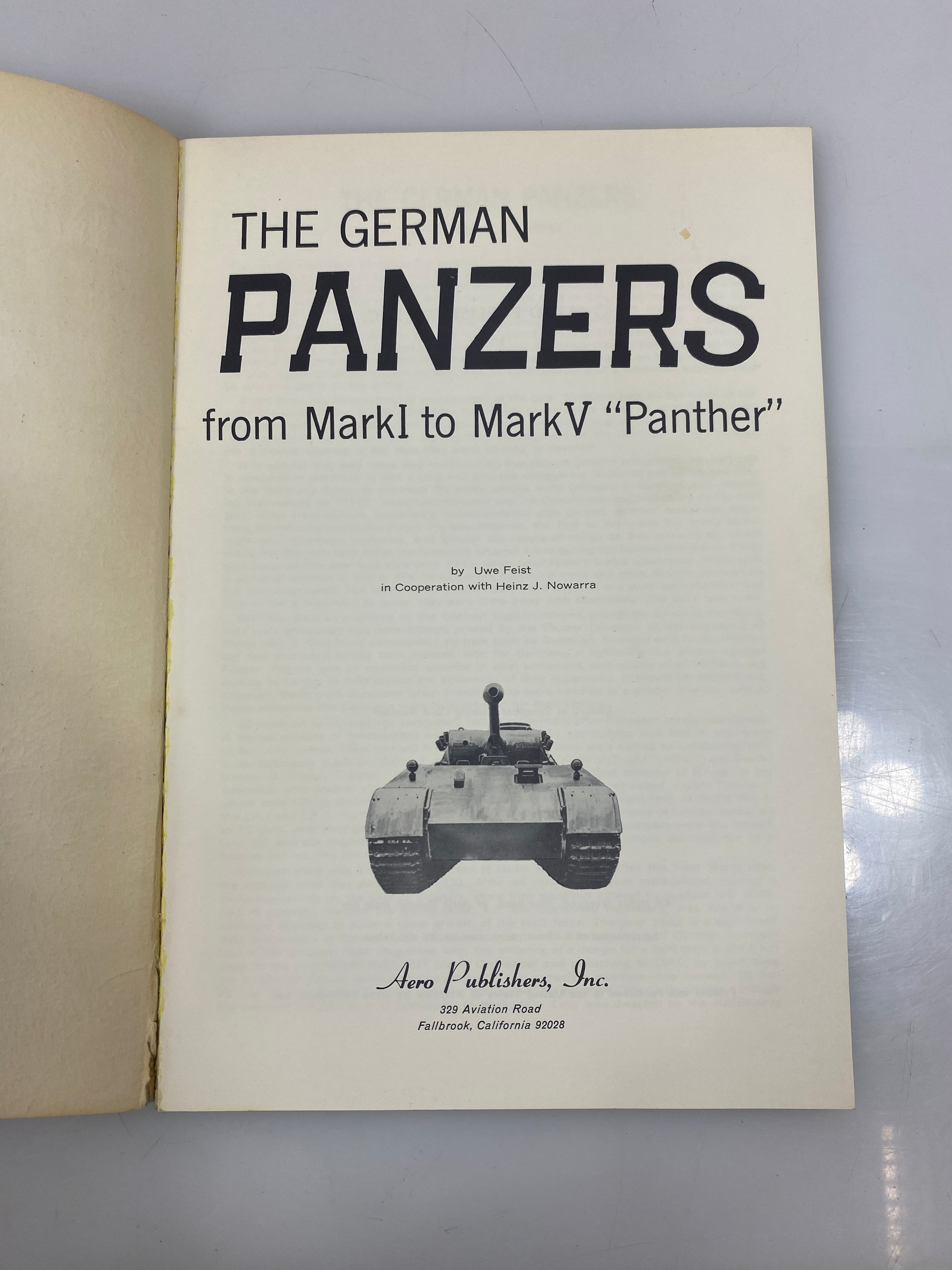 The German Panzers from MarkI to MarkV "Panther" by Feist 1966 SC