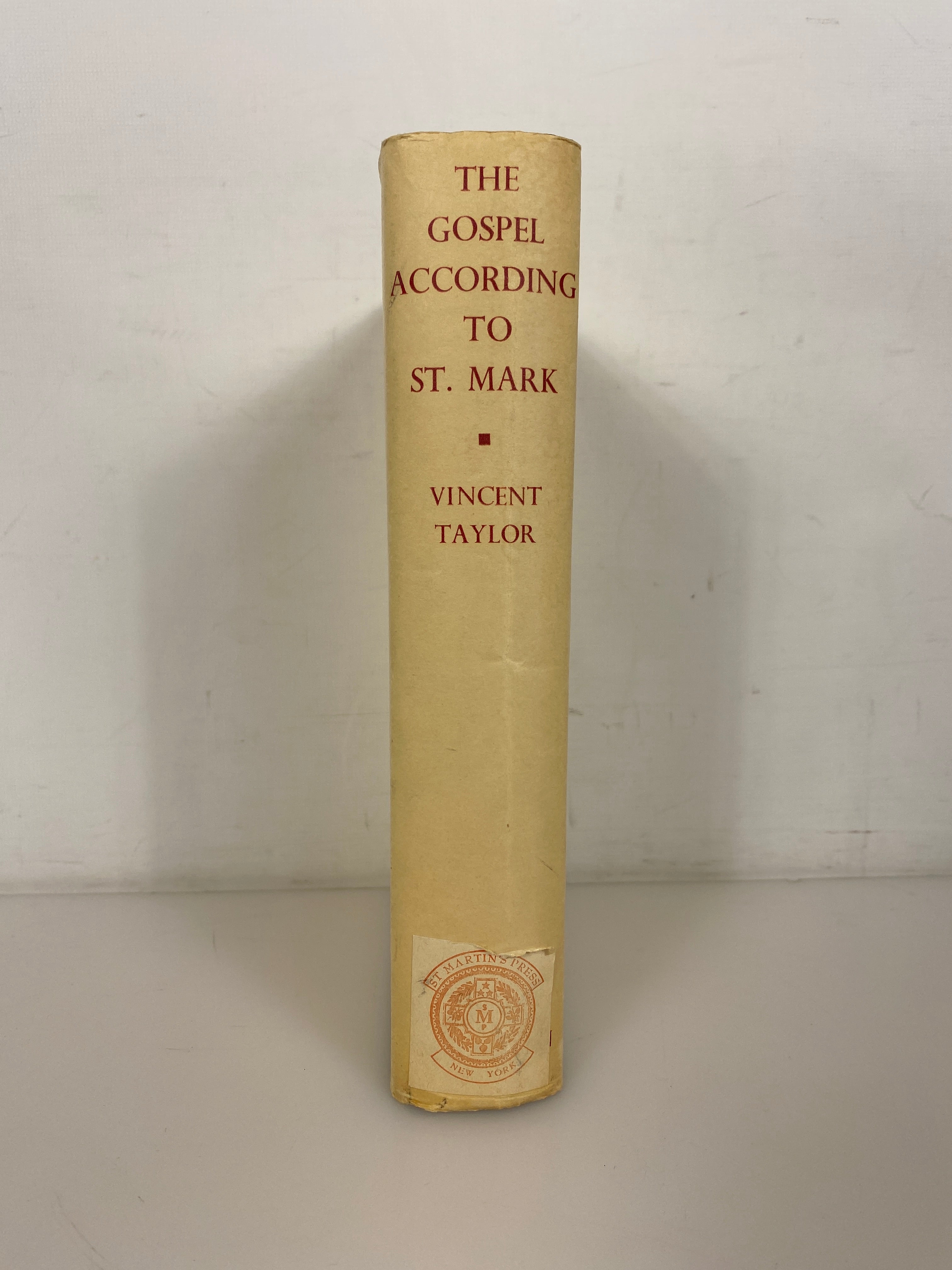 The Gospel According to St. Mark Vincent Taylor 1955 Reprint HC DJ