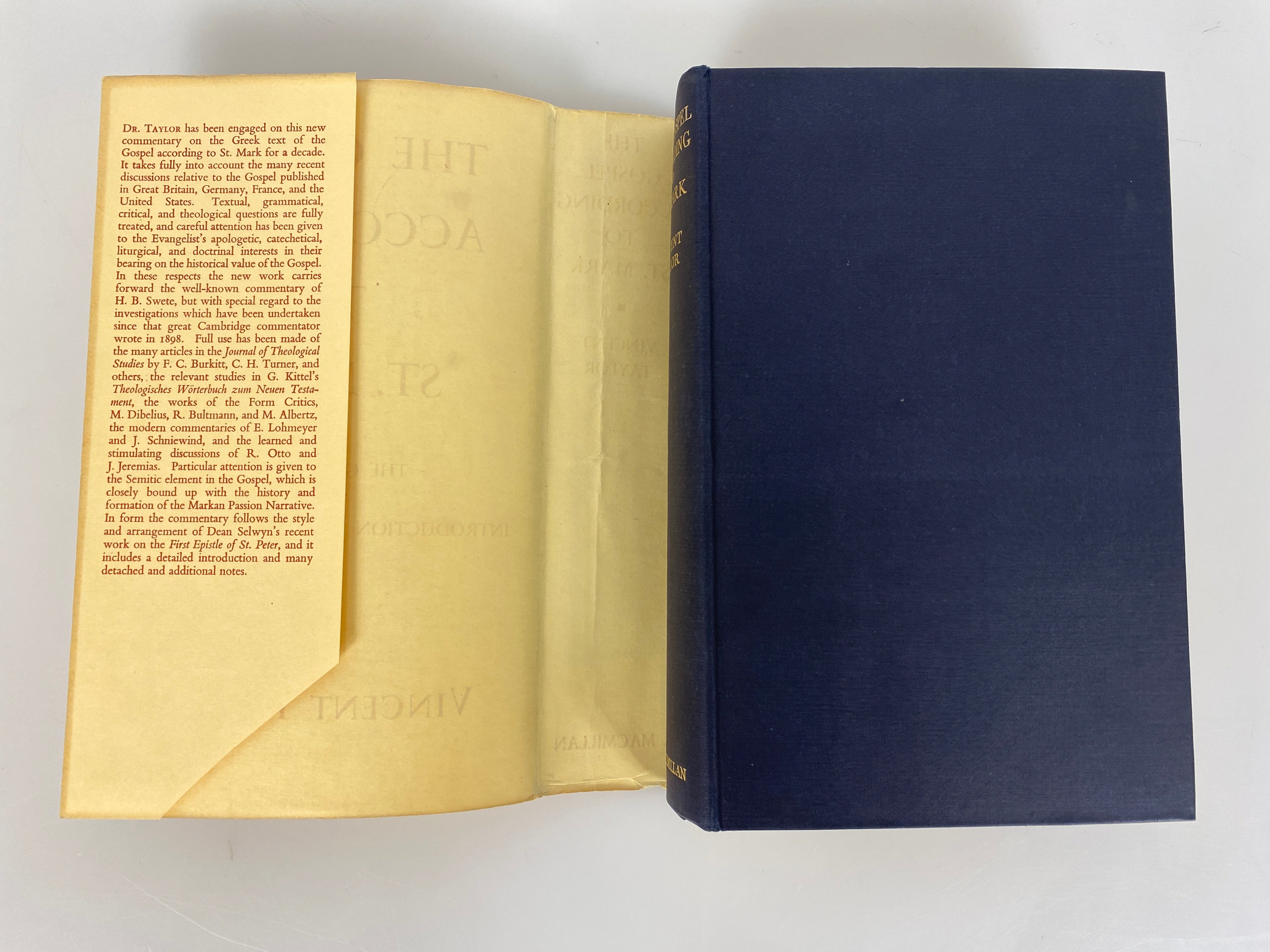The Gospel According to St. Mark Vincent Taylor 1955 Reprint HC DJ