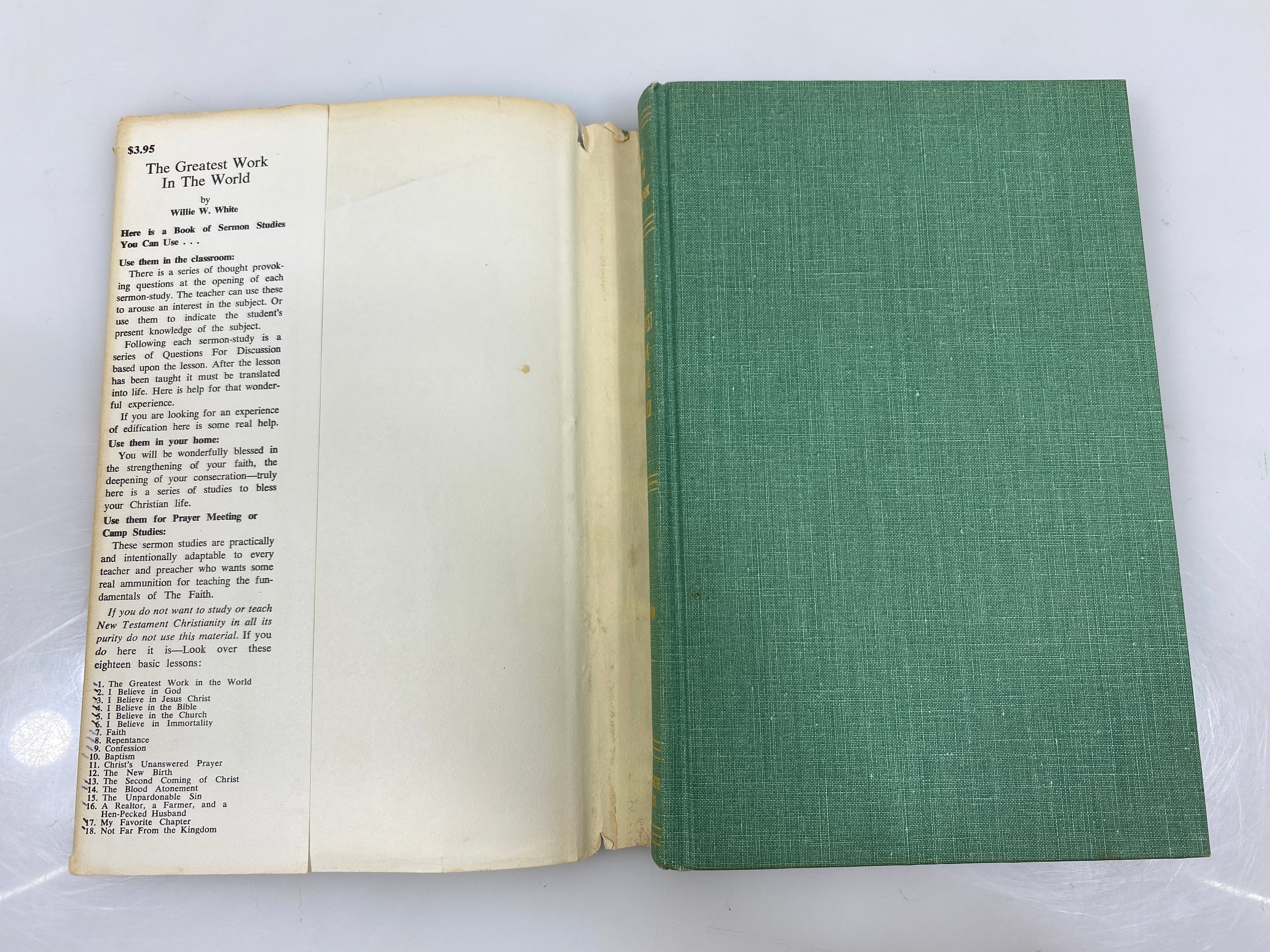 The Greatest Work in the World by White Bible Study Textbook 1961 HCDJ