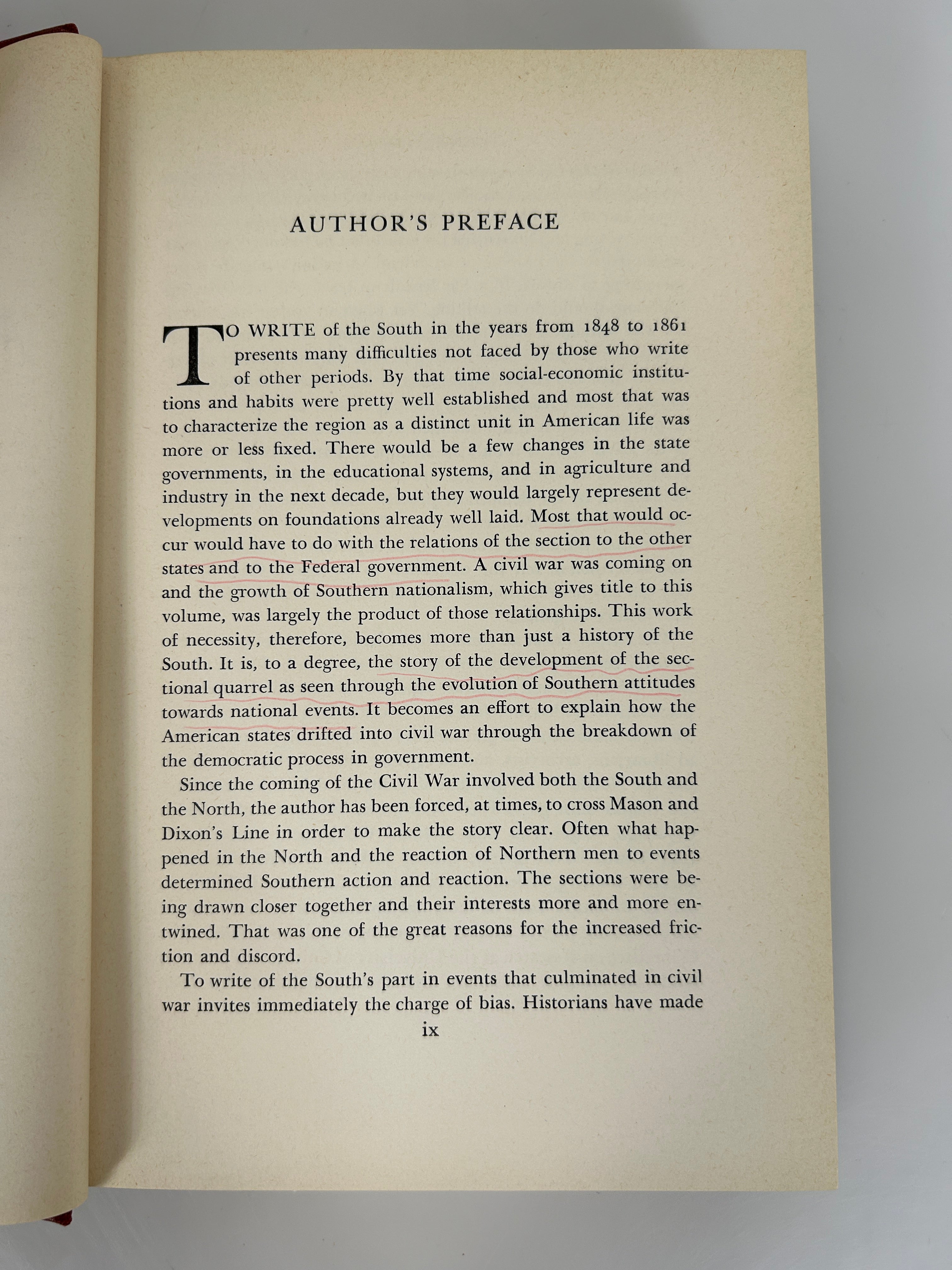 The Growth of Southern Nationalism 1848-1861 by Avery Craven 1953 HCDJ