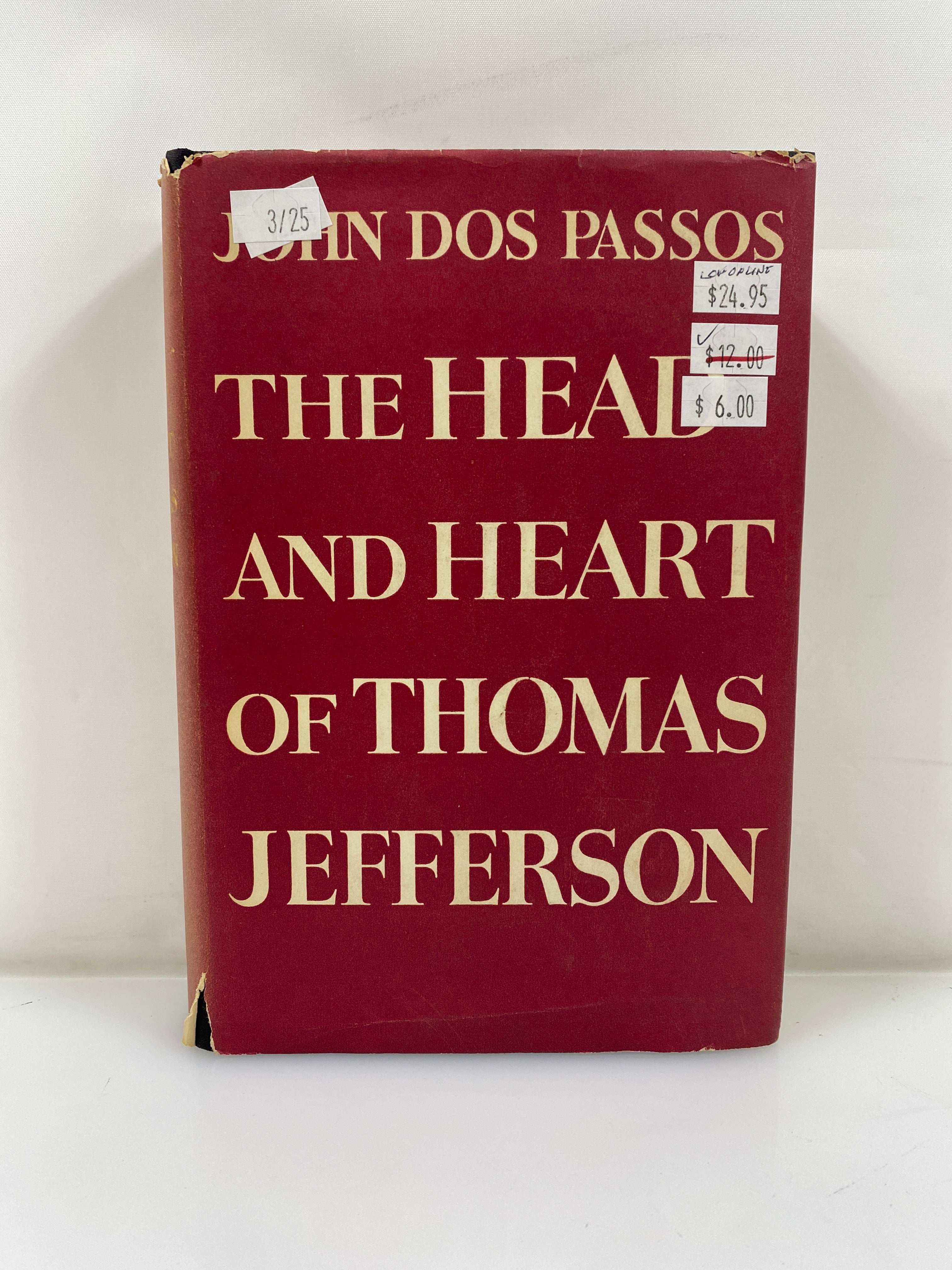 The Head and Heart of Thomas Jefferson by Passos 1st Ed. 1954 HCDJ