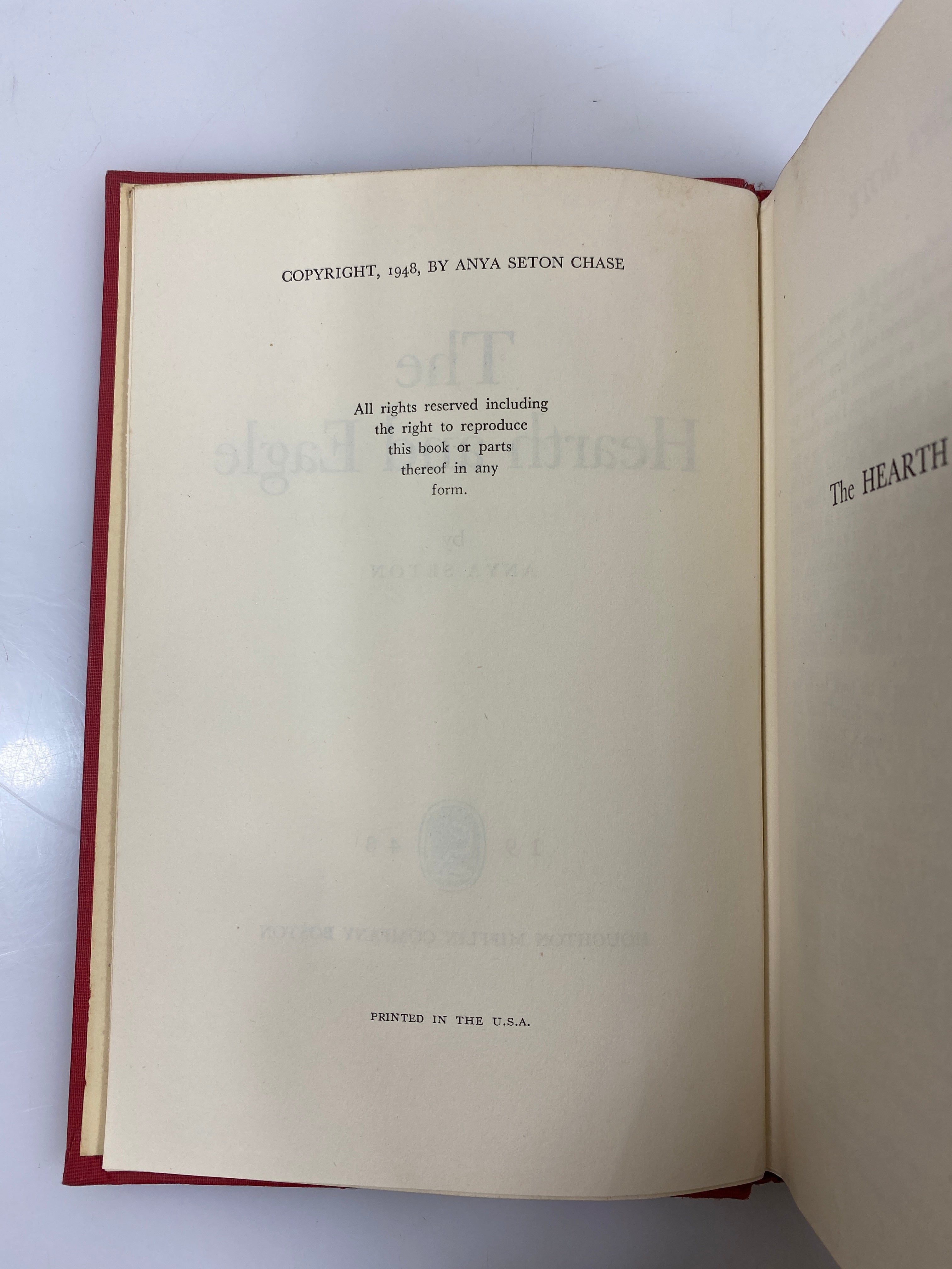 The Hearth and Eagle by Anya Seton 1948 HC