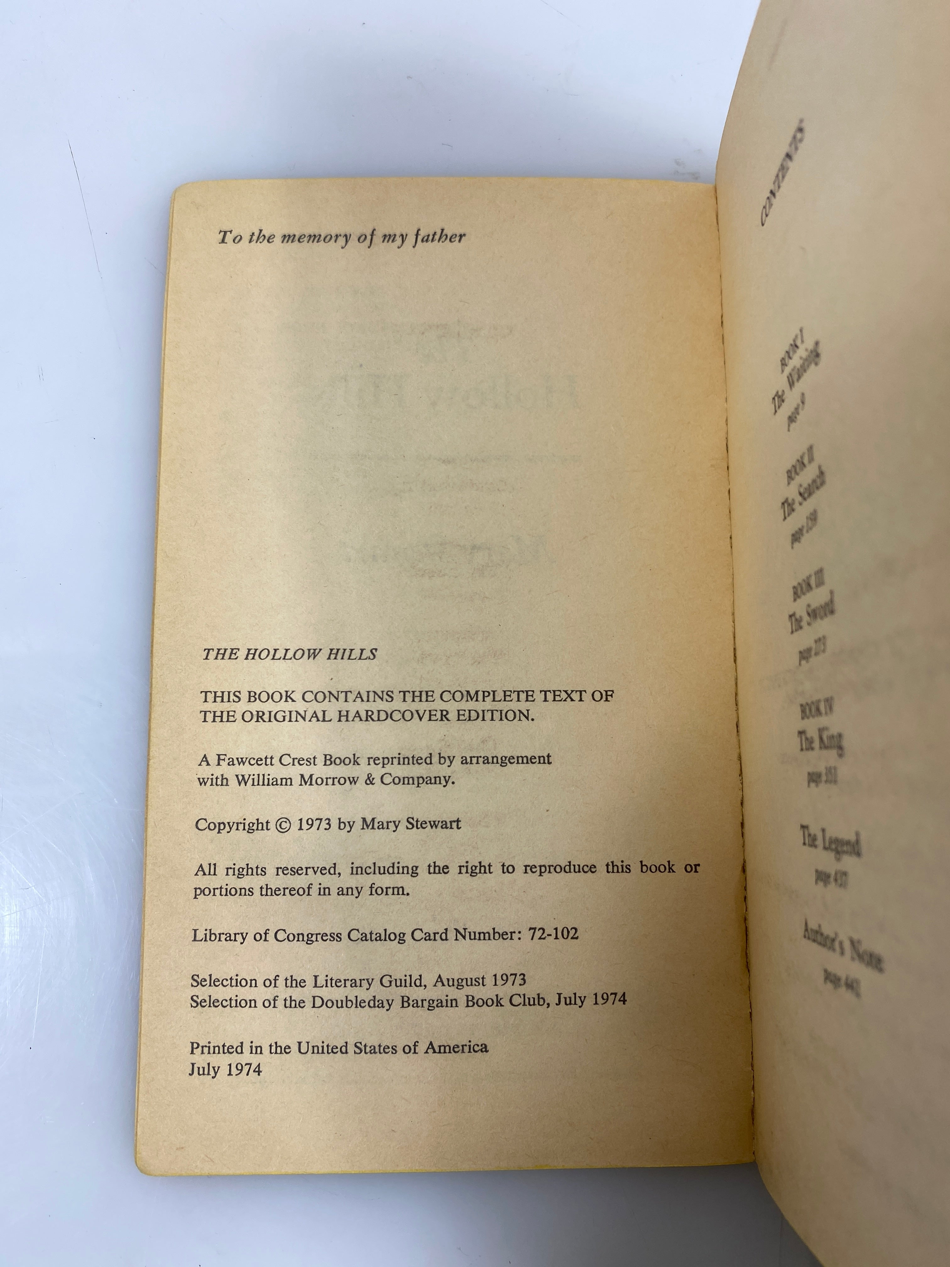 The Hollow Hills by Stewart 1974 SC