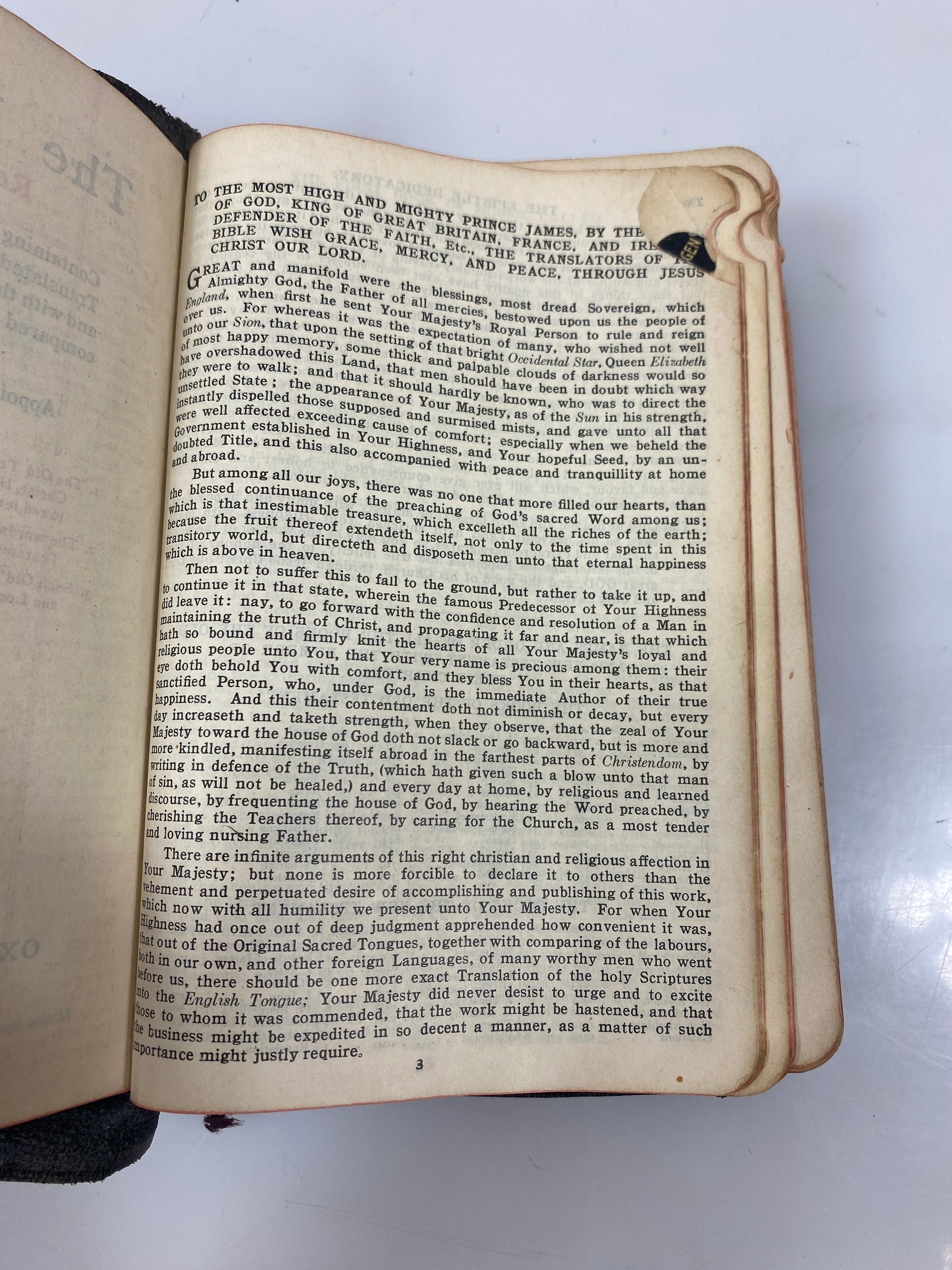 The Holy Bible Red Letter Ed. Oxford University Press KJV Leather Bound c1940s