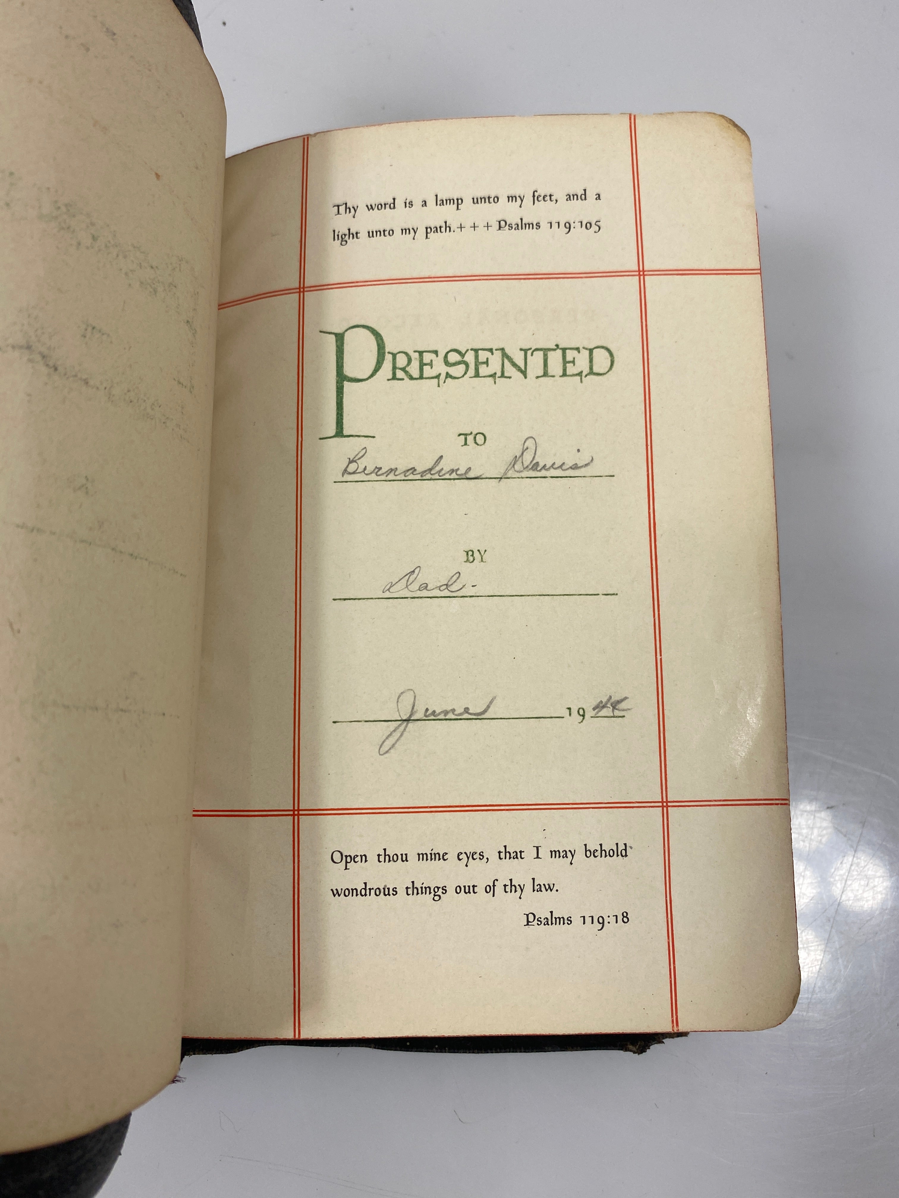 The Holy Bible Red Letter Ed. Oxford University Press KJV Leather Bound c1940s