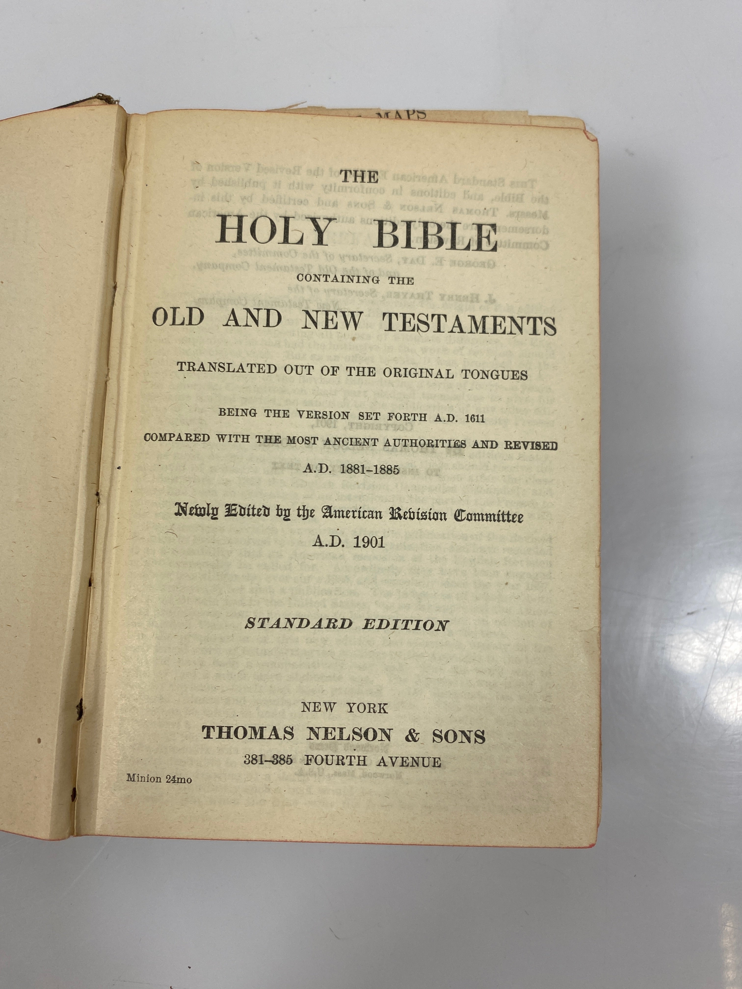 The Holy Bible Standard Edition Thomas Nelson & Sons 1901 HC