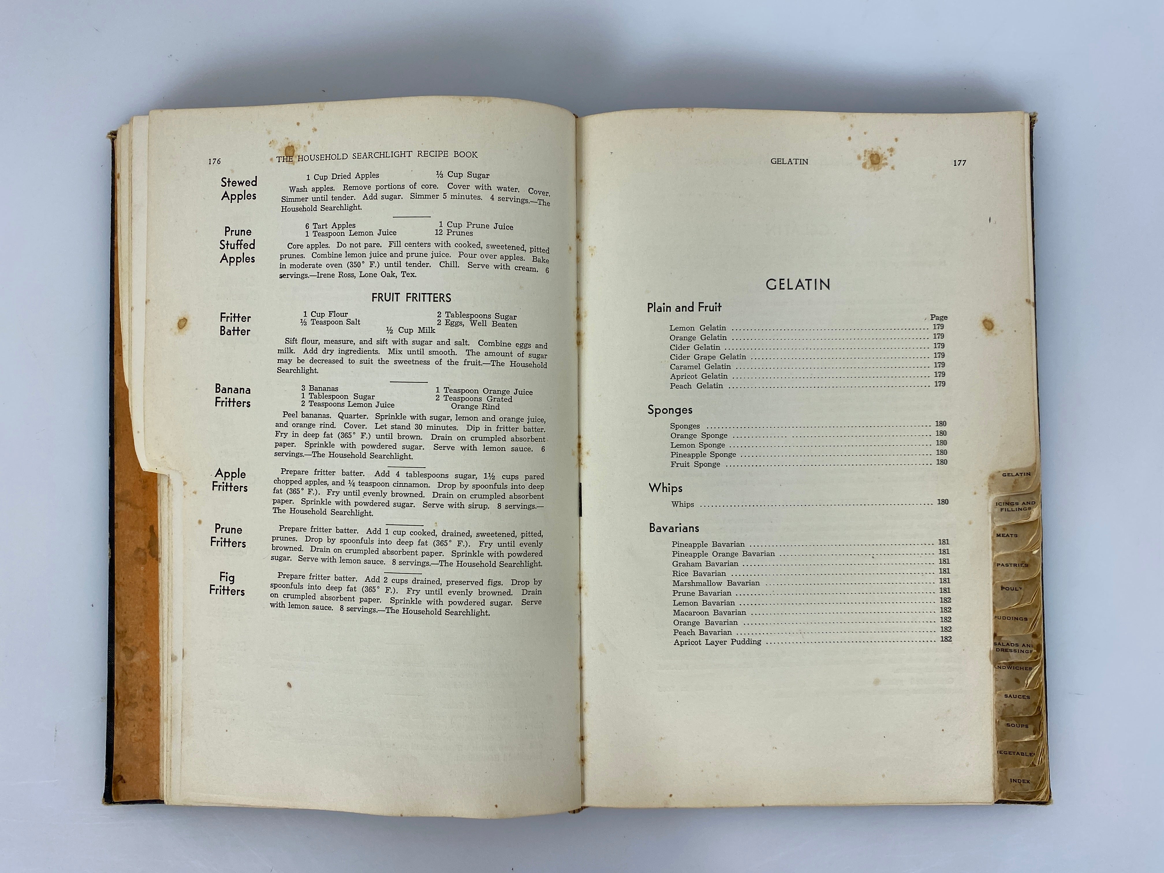 The Household Searchlight Recipe Book 1935 8th Printing Tabbed HC