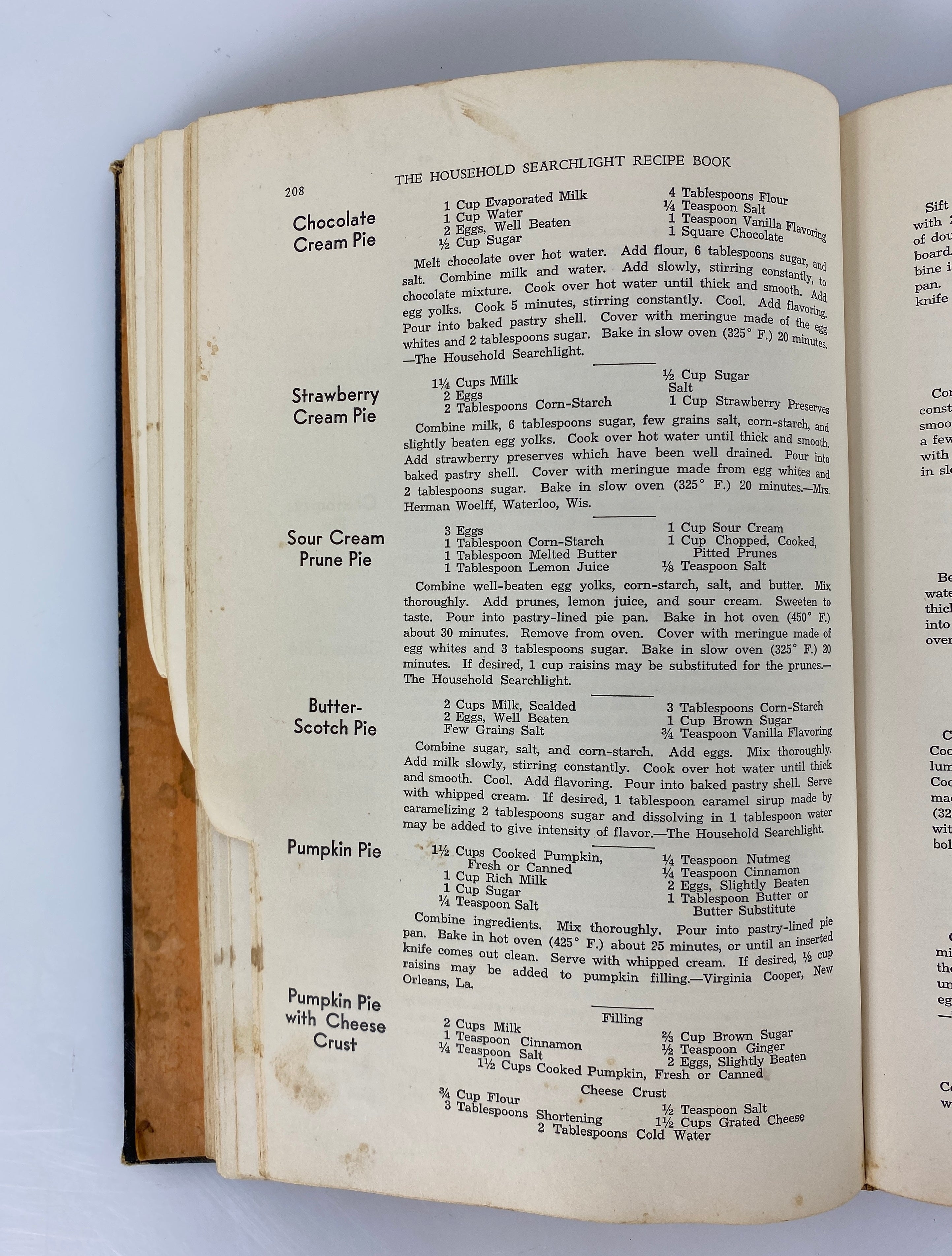 The Household Searchlight Recipe Book 1935 8th Printing Tabbed HC