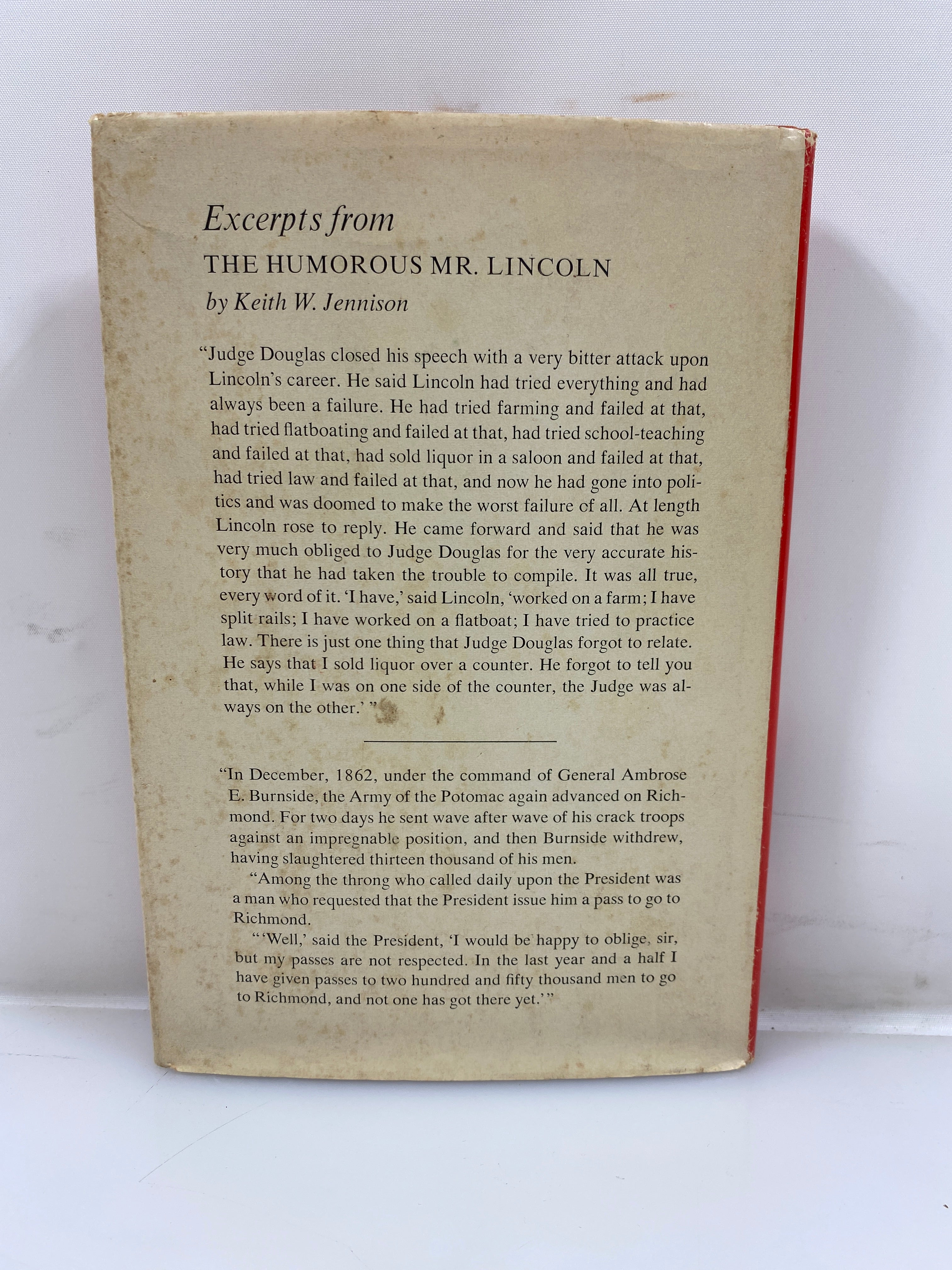The Humorous Mr. Lincoln by Jennison 1965 HCDJ