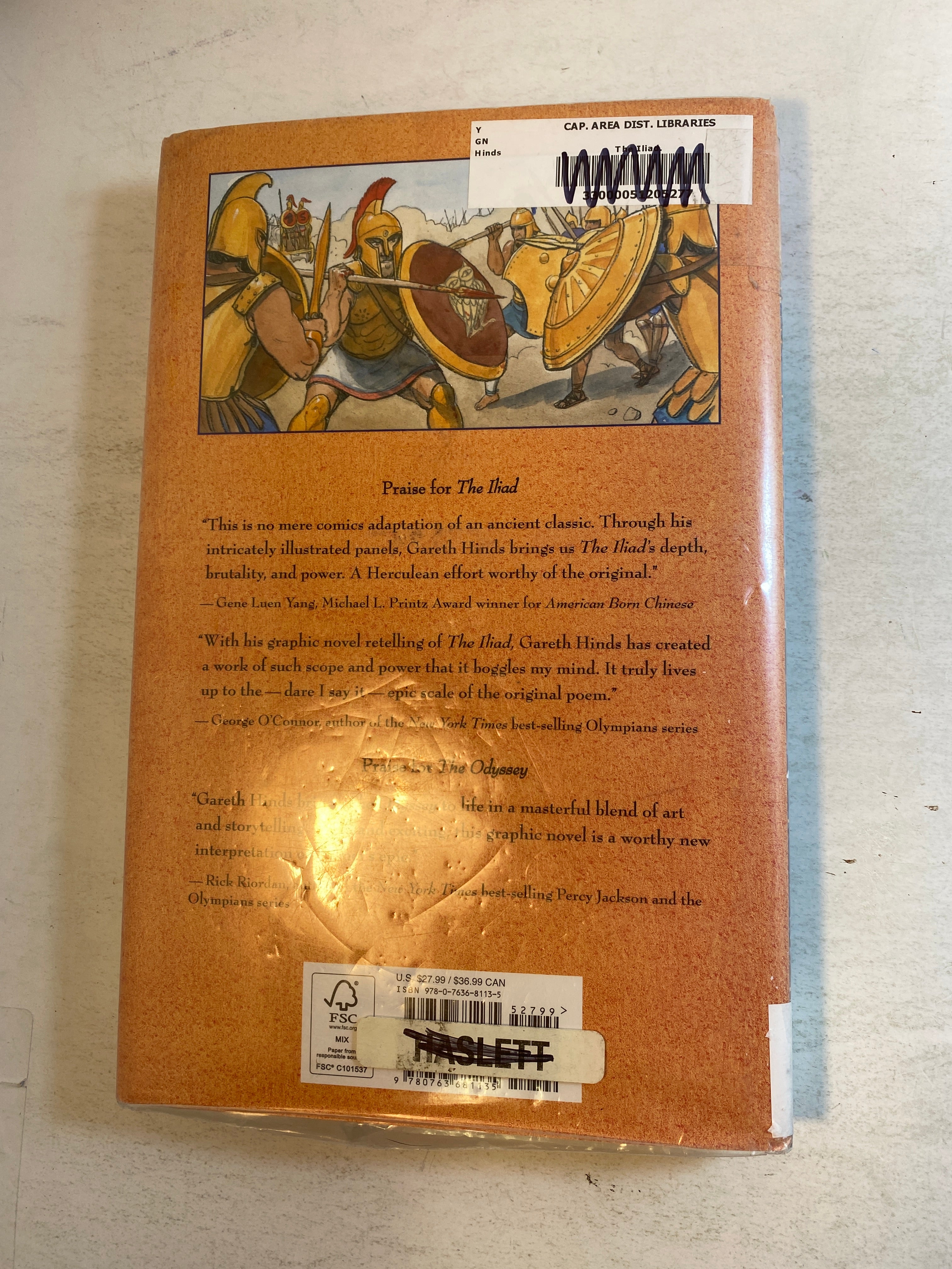 The Iliad Gareth Hinds Graphic Novel HCDJ 2019 Ex Lib