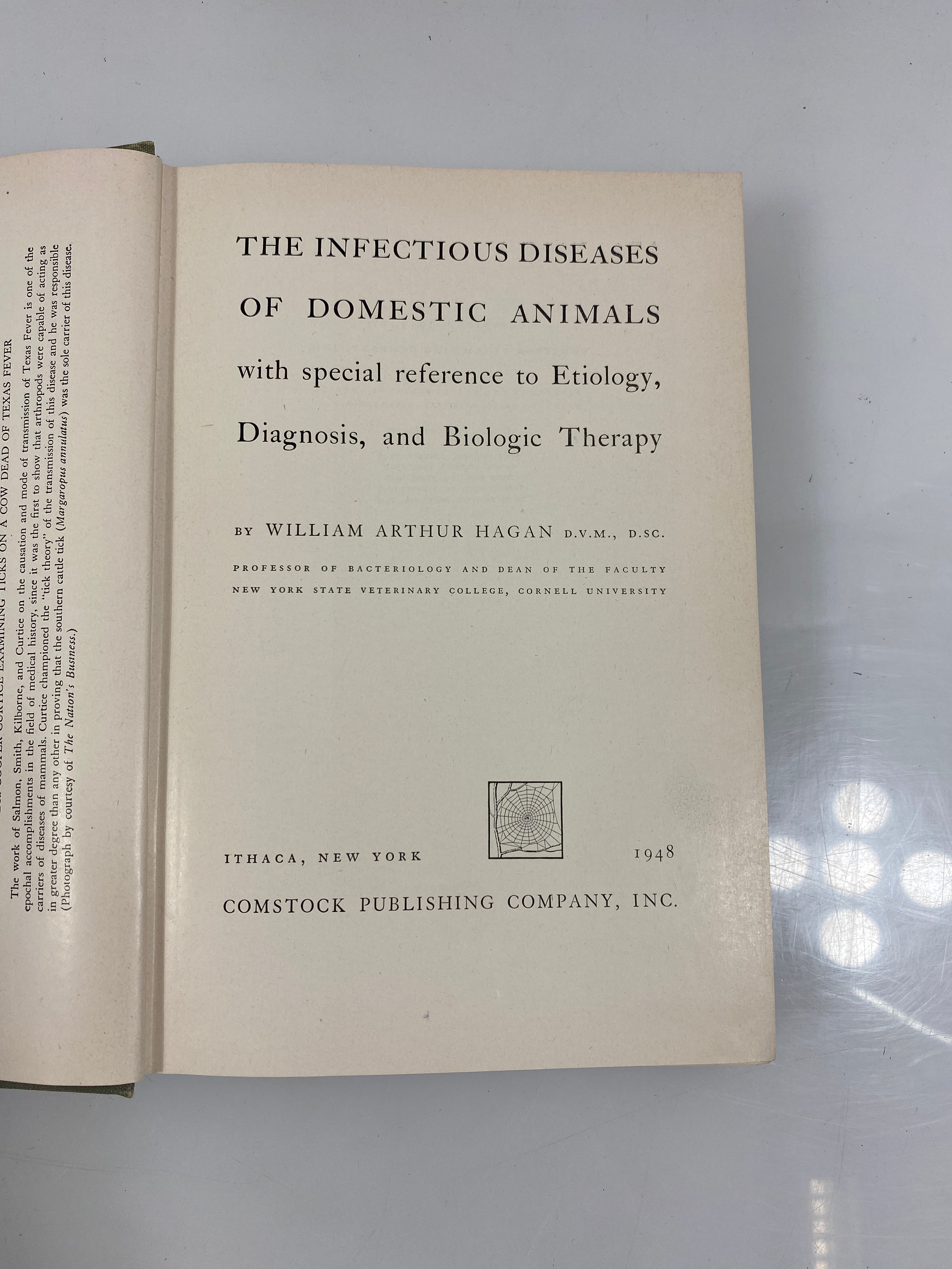 The Infectious Diseases of Domestic Animal by Hagan 1948 Ex-library HC