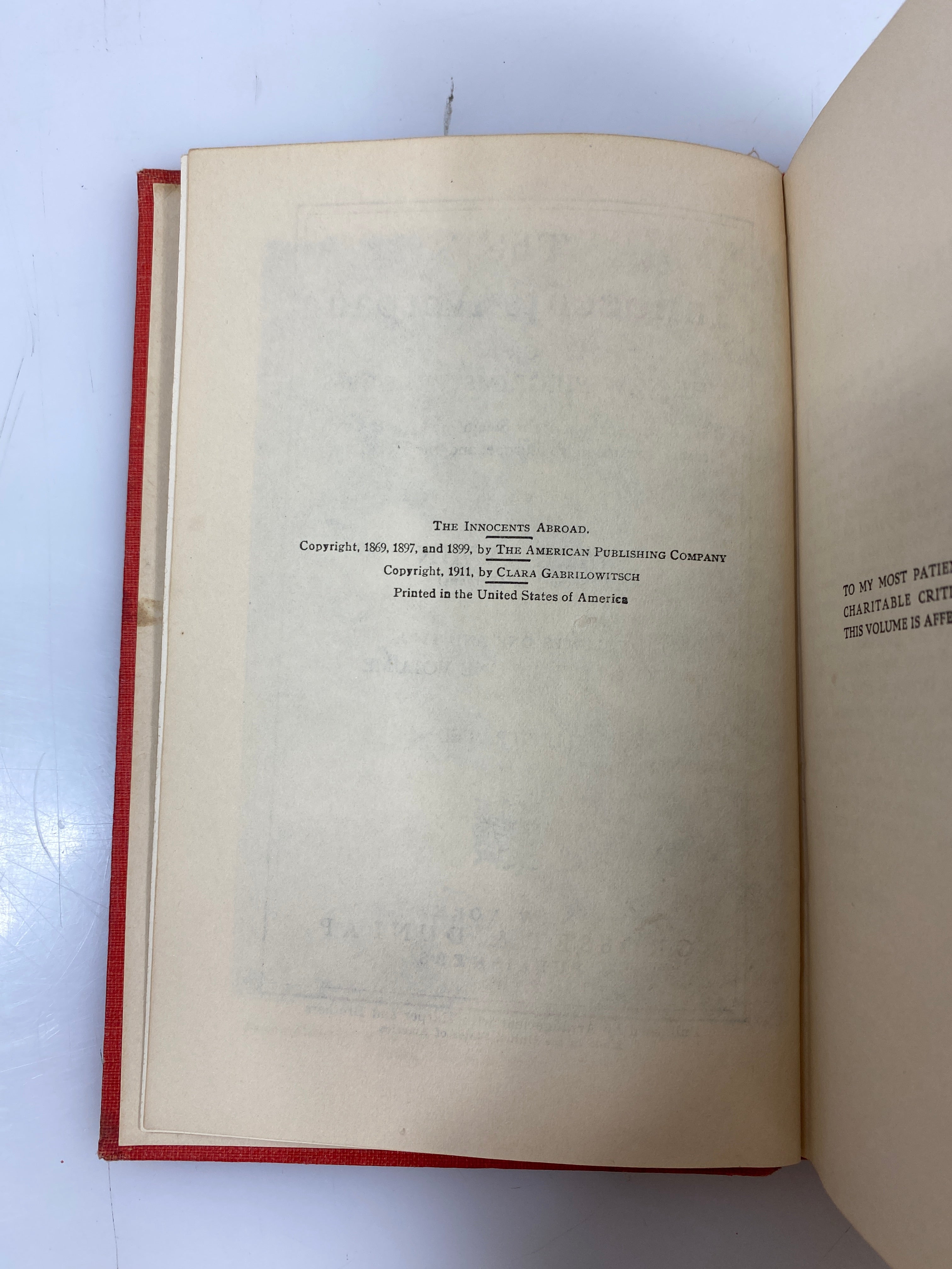 The Innocents Abroad by Mark Twain 1911 HC