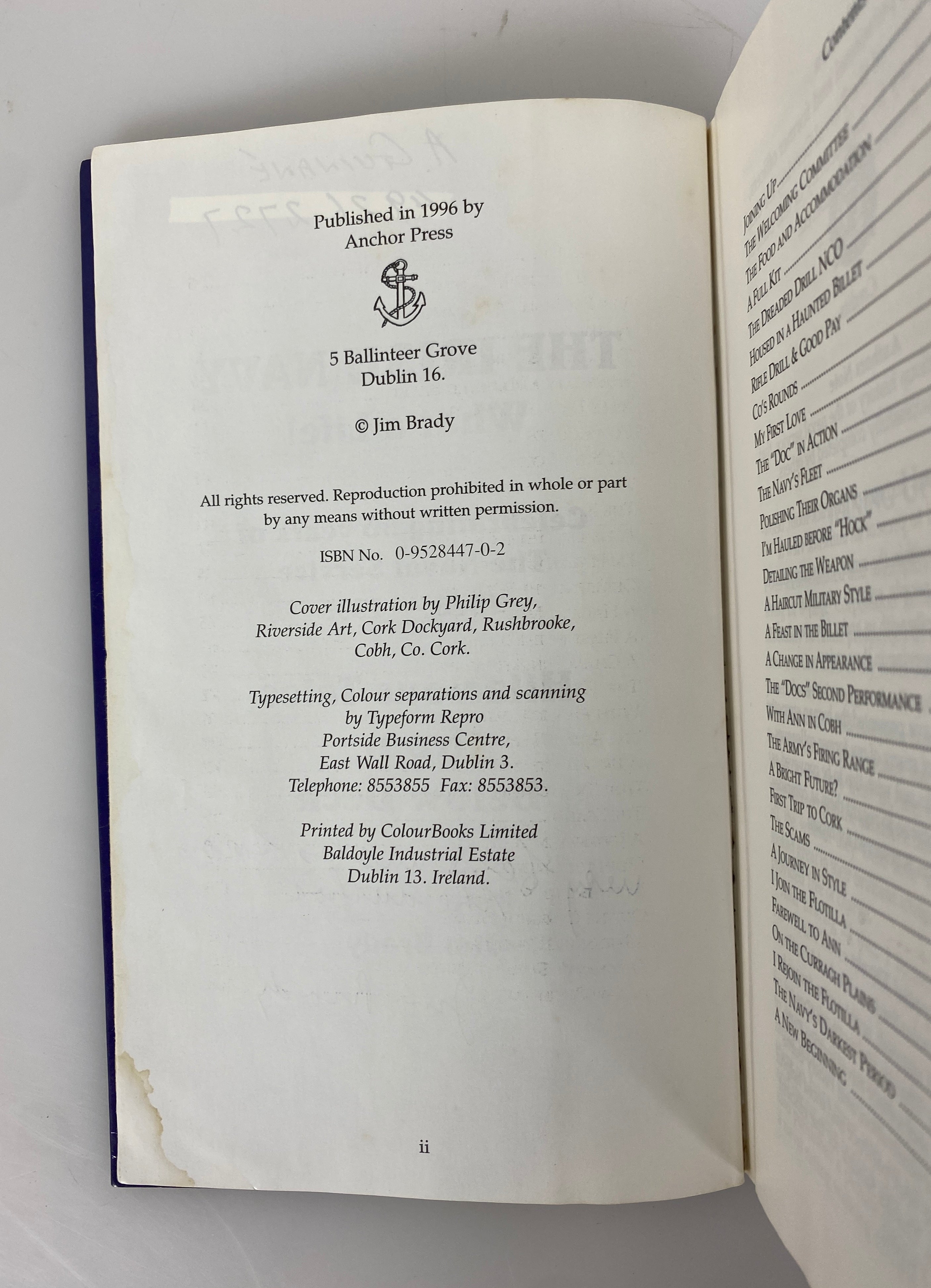 The Irish Navy What a Life! by Jim Brady 1996 Signed SC