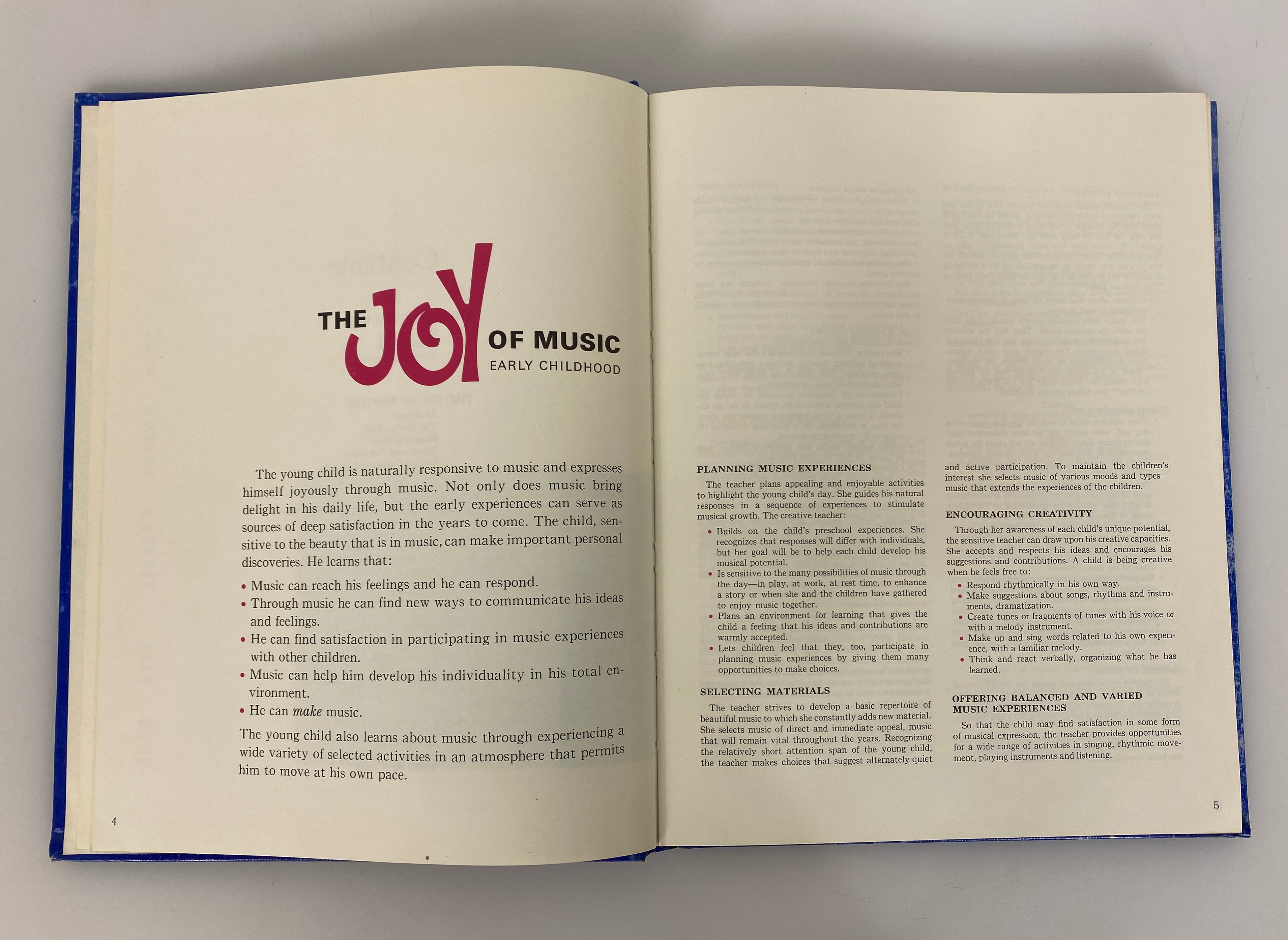 The Joy of Music Early Childhood by McLaughlin/Schliestett 1967 HC