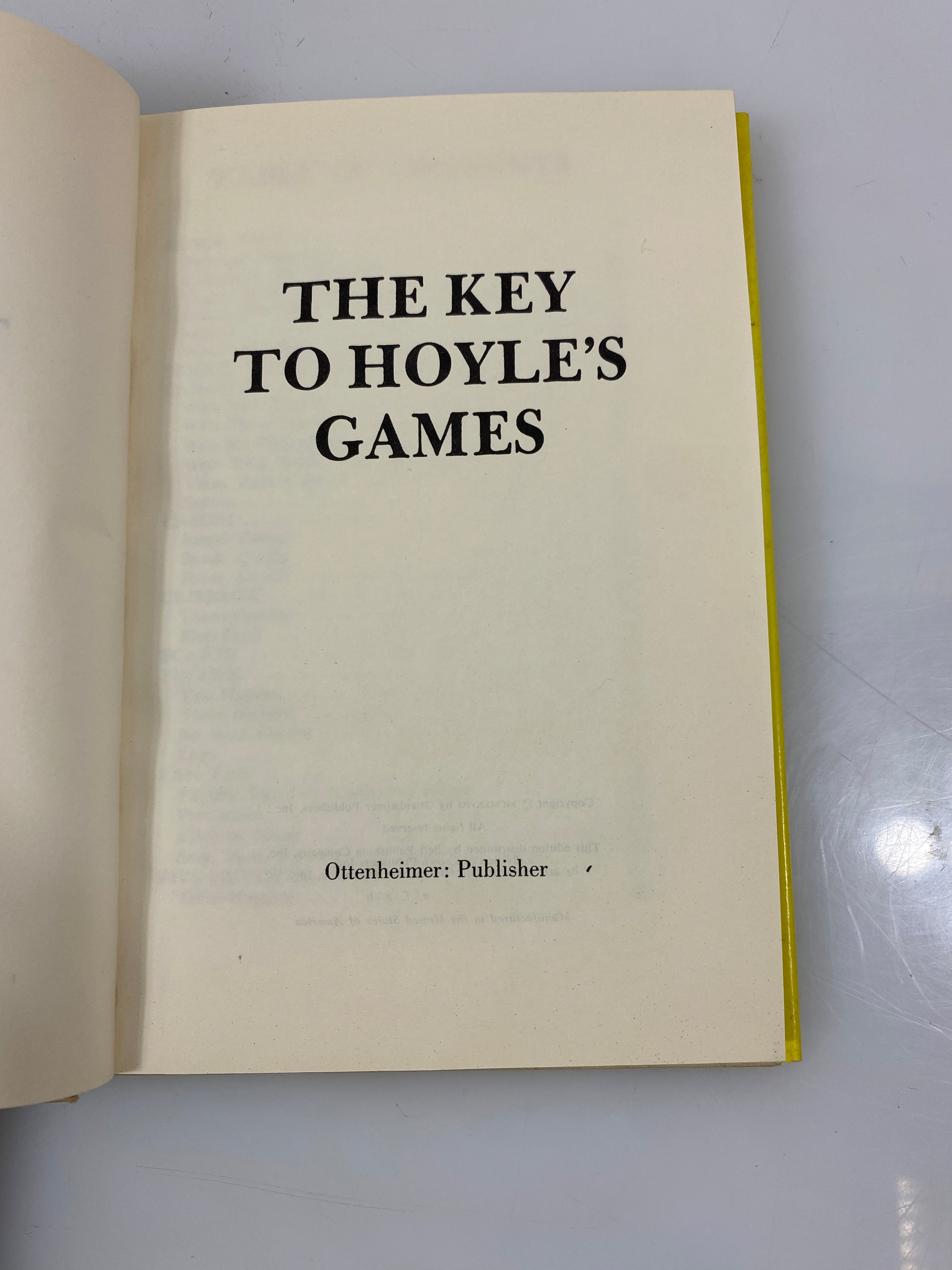 The Key to Hoyle's Games Ottenheimer 1968 HCDJ